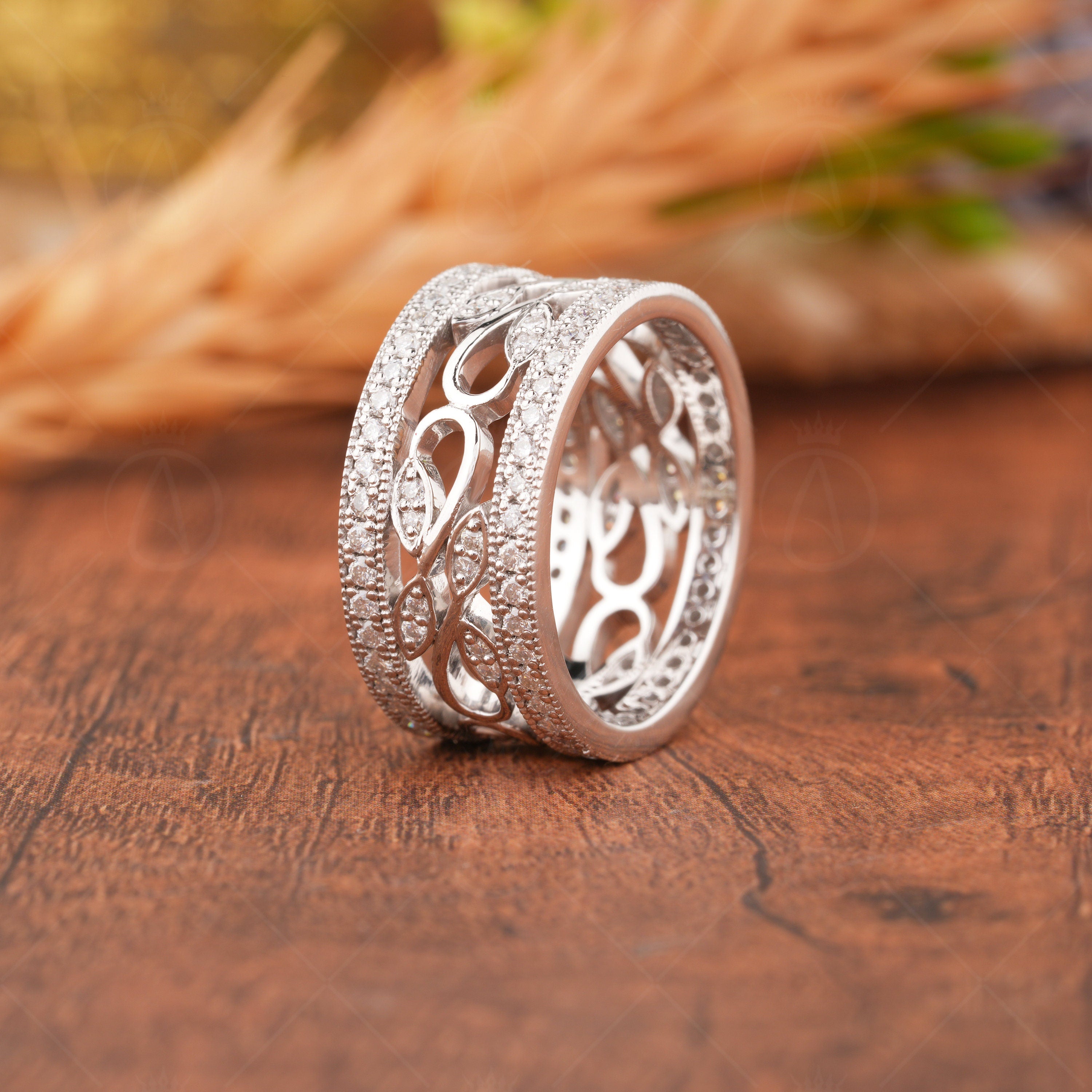 Leaf And Vine Nature Inspired Vintage Wedding Band