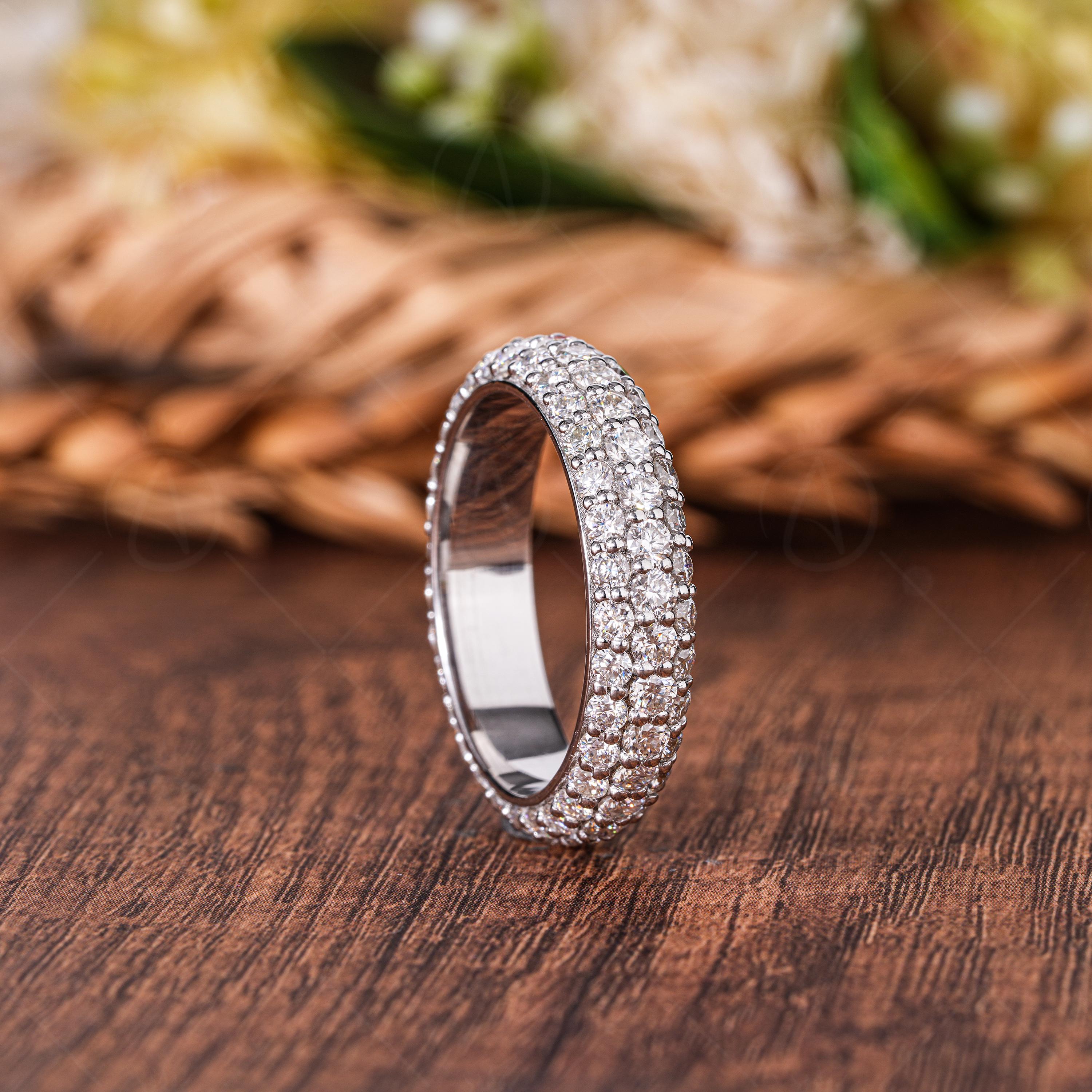 Lab Grown Diamond Eternity Band, 14k White Gold Anniversary Ring