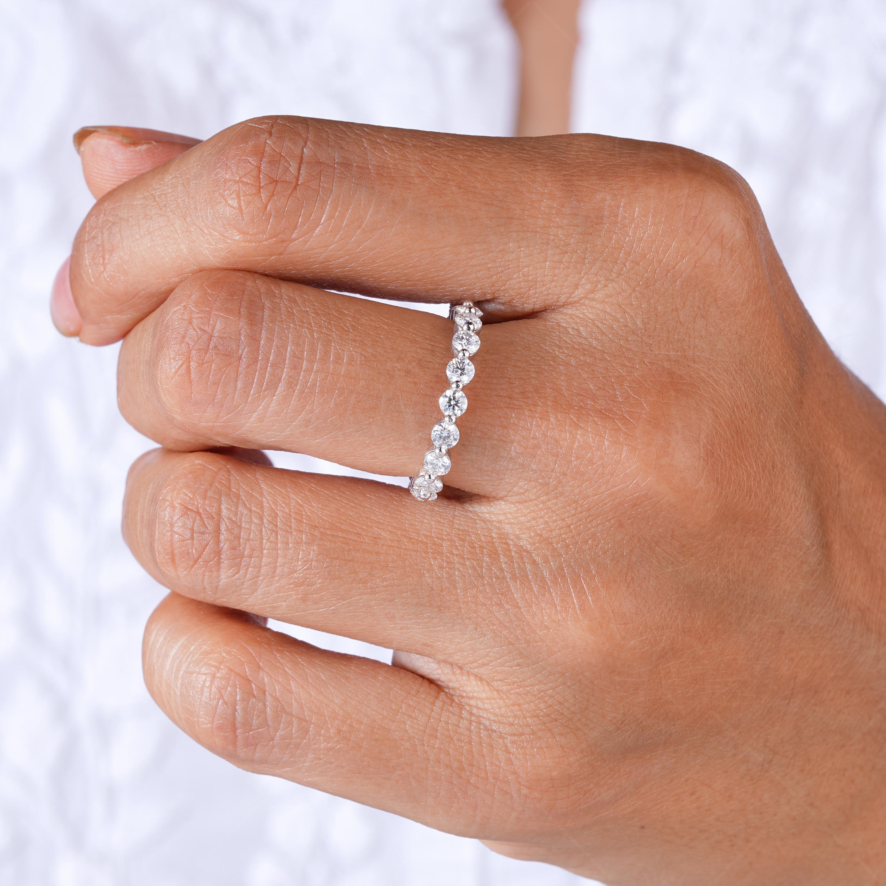 3mm Lab Grown Diamond Wedding Band, Full Eternity Stacking Ring