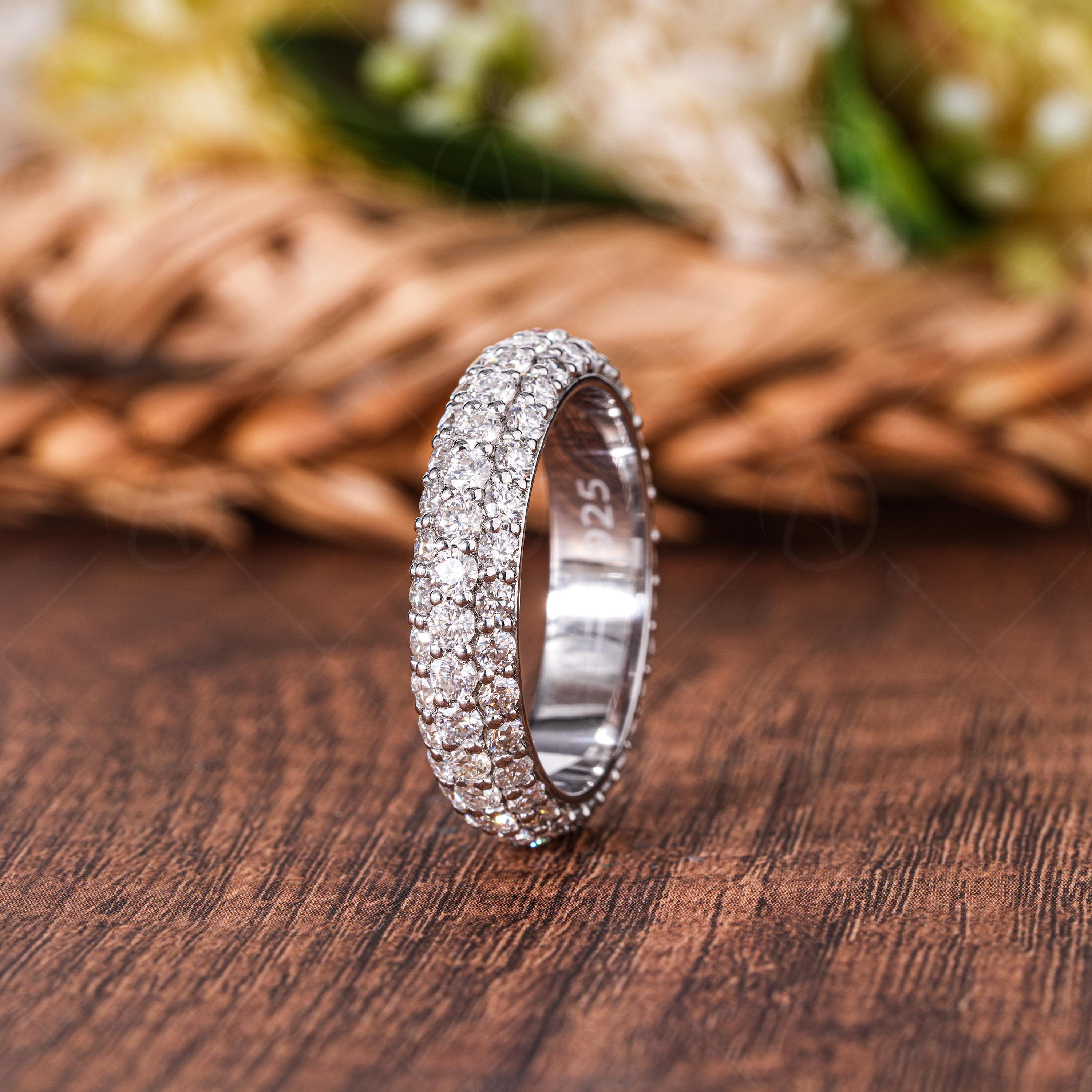 Lab Grown Diamond Eternity Band, 14k White Gold Anniversary Ring