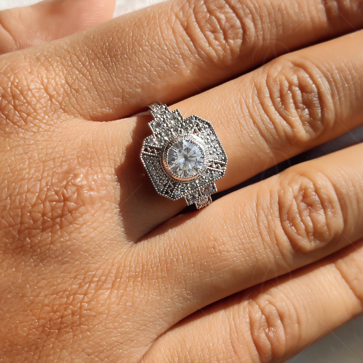 Vintage Inspired Gold Estate Engagement Ring