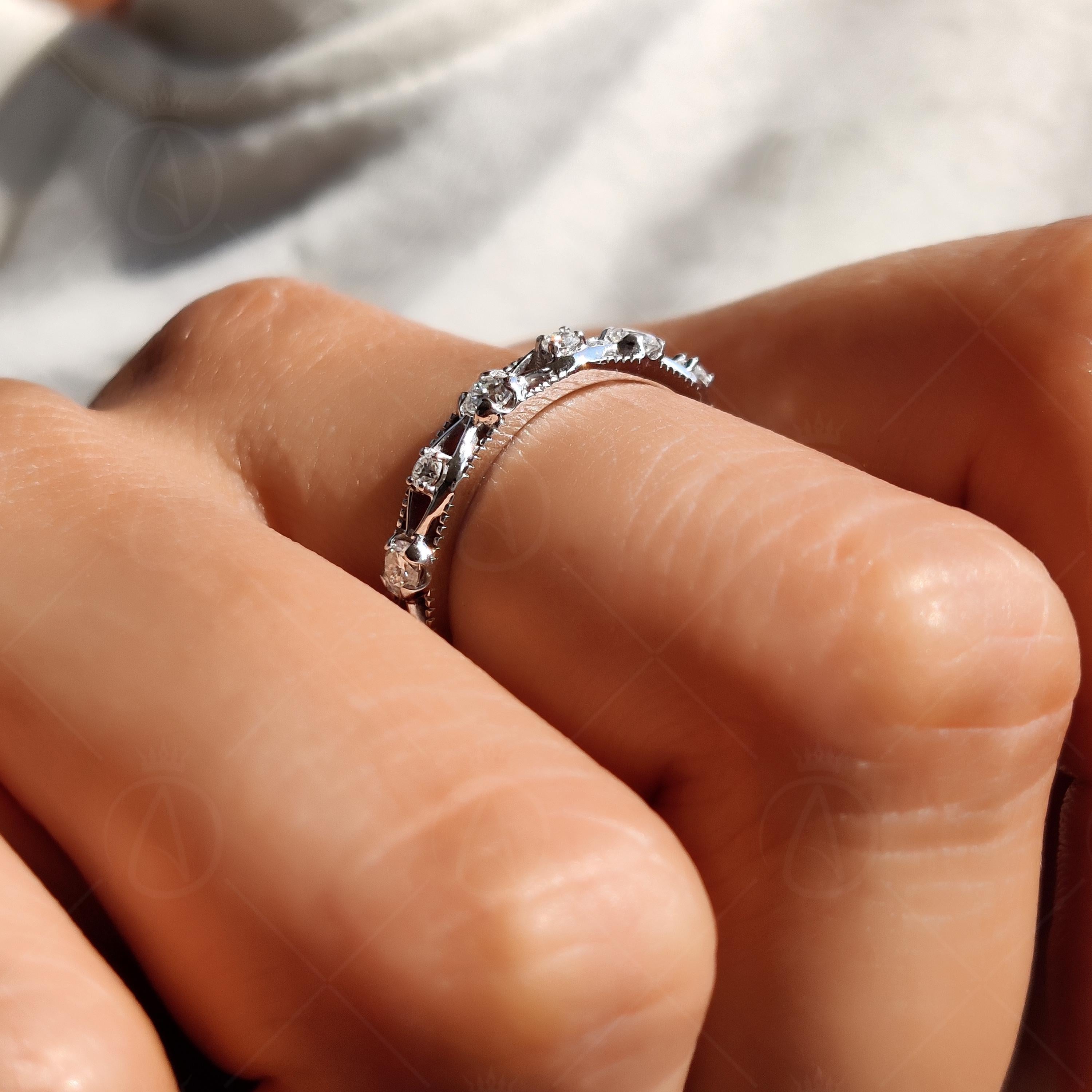 3.20mm Moissanite Full Eternity Wedding Band, Round Cut Bridal Matching Anniversary Band
