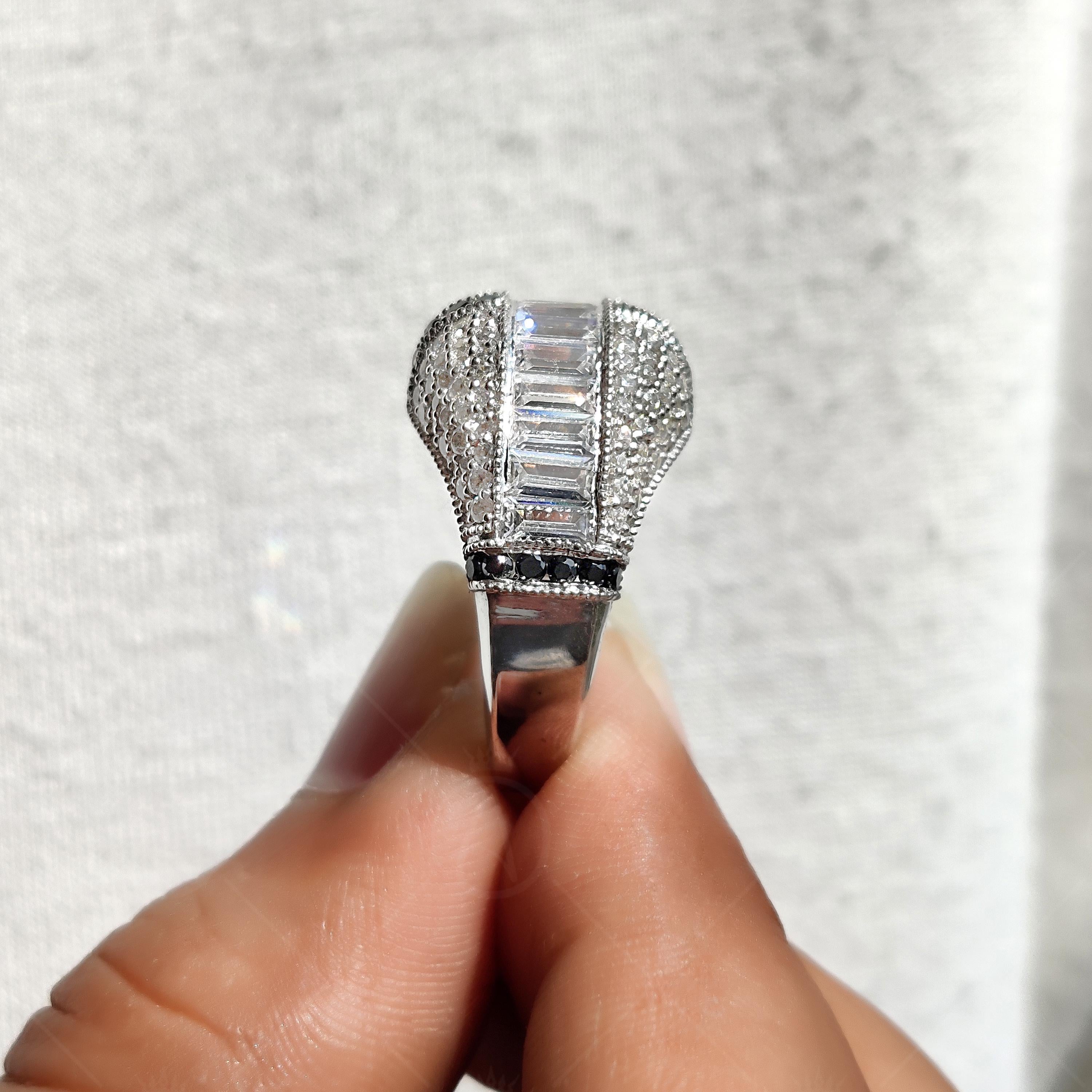 Vintage Chunky Dome Statement Engagement Ring