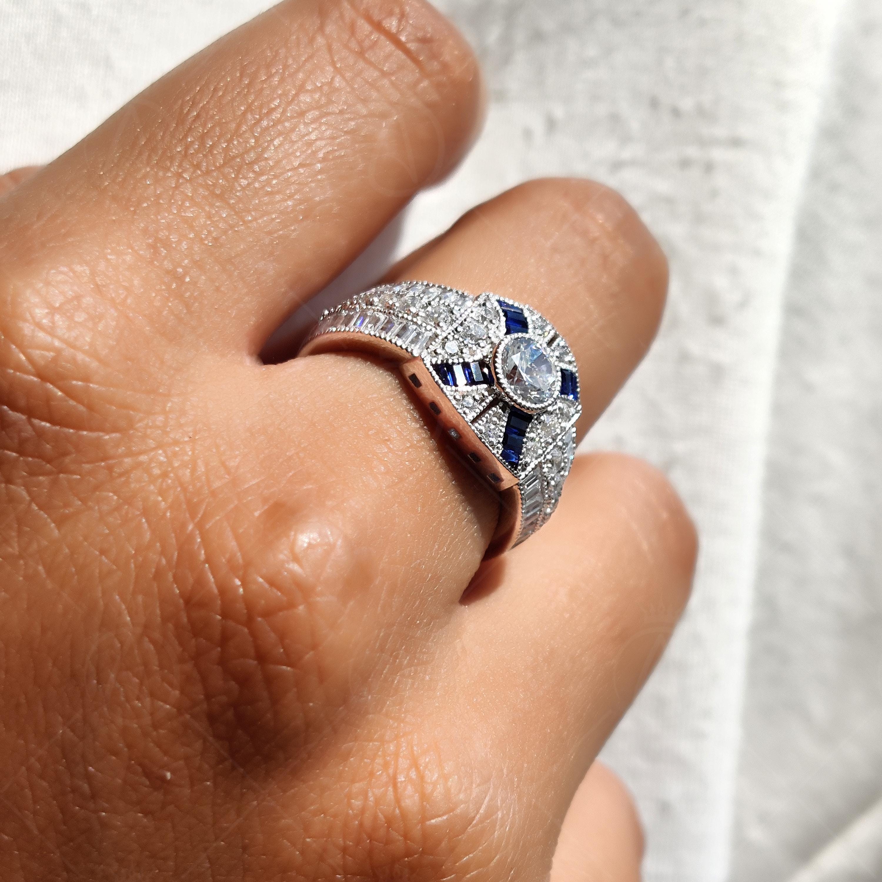 Antique Sapphire Victorian Style Engagement Rings