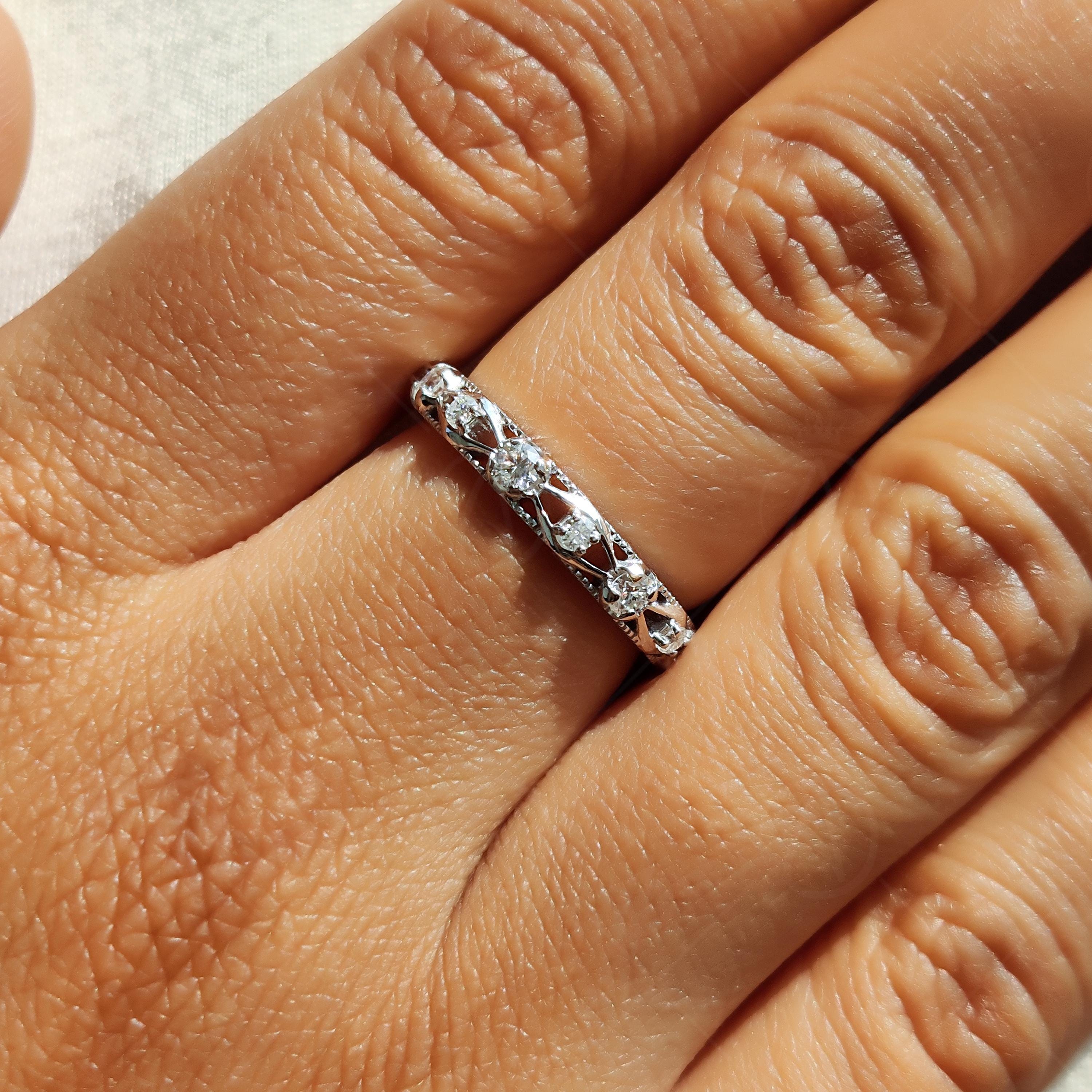 3.20mm Moissanite Full Eternity Wedding Band, Round Cut Bridal Matching Anniversary Band