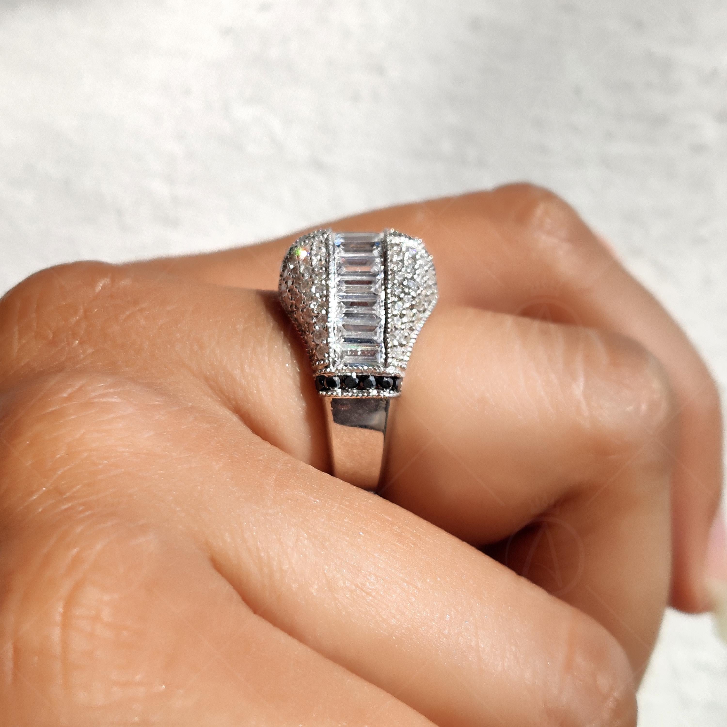 Vintage Chunky Dome Statement Engagement Ring