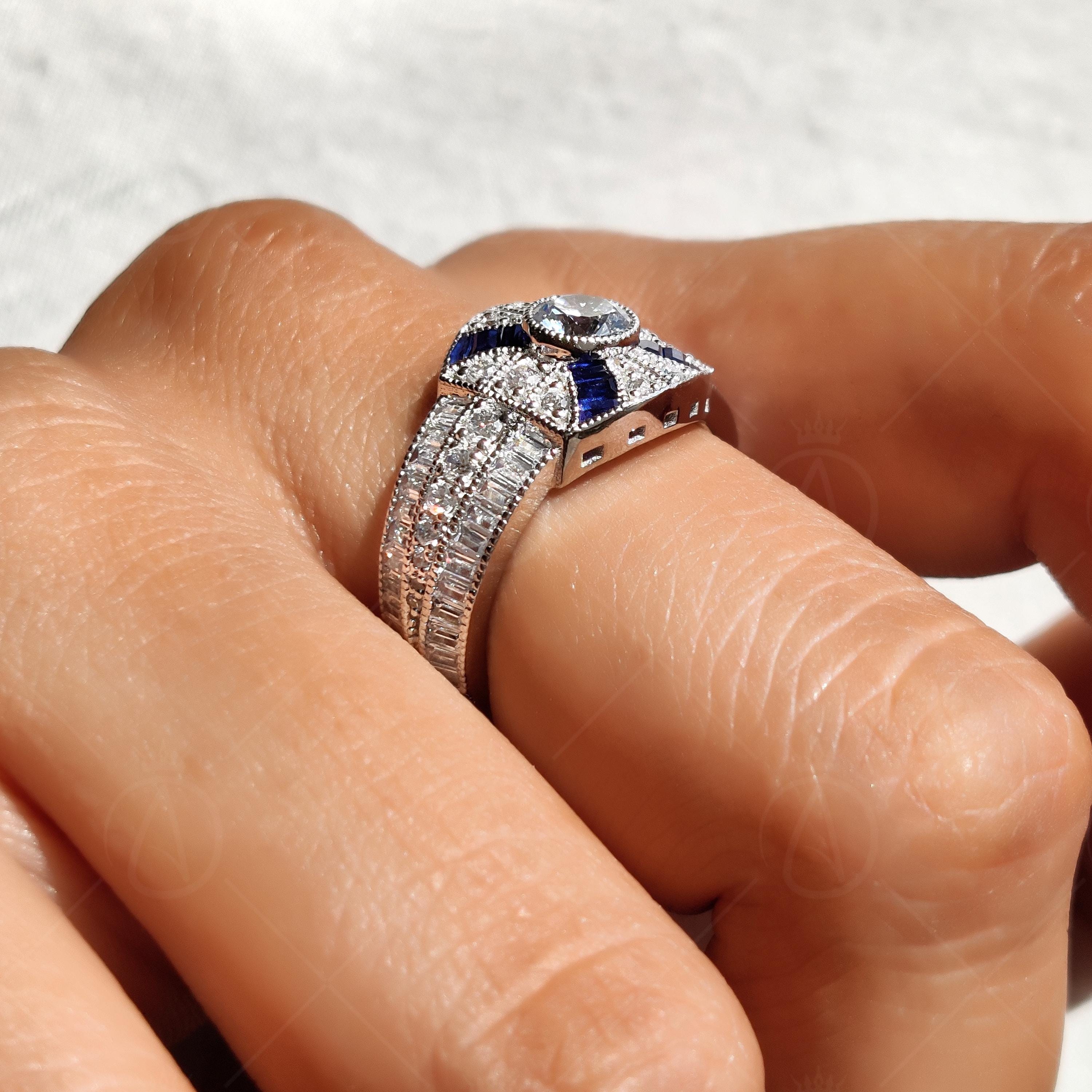 Antique Sapphire Victorian Style Engagement Rings