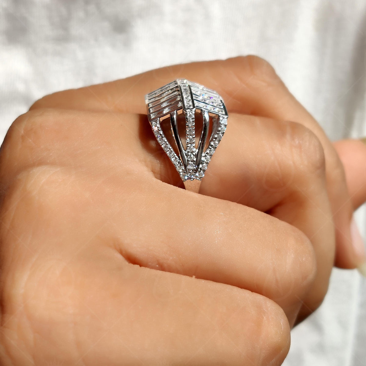 Dome Style Unique Cocktail Statement Ring