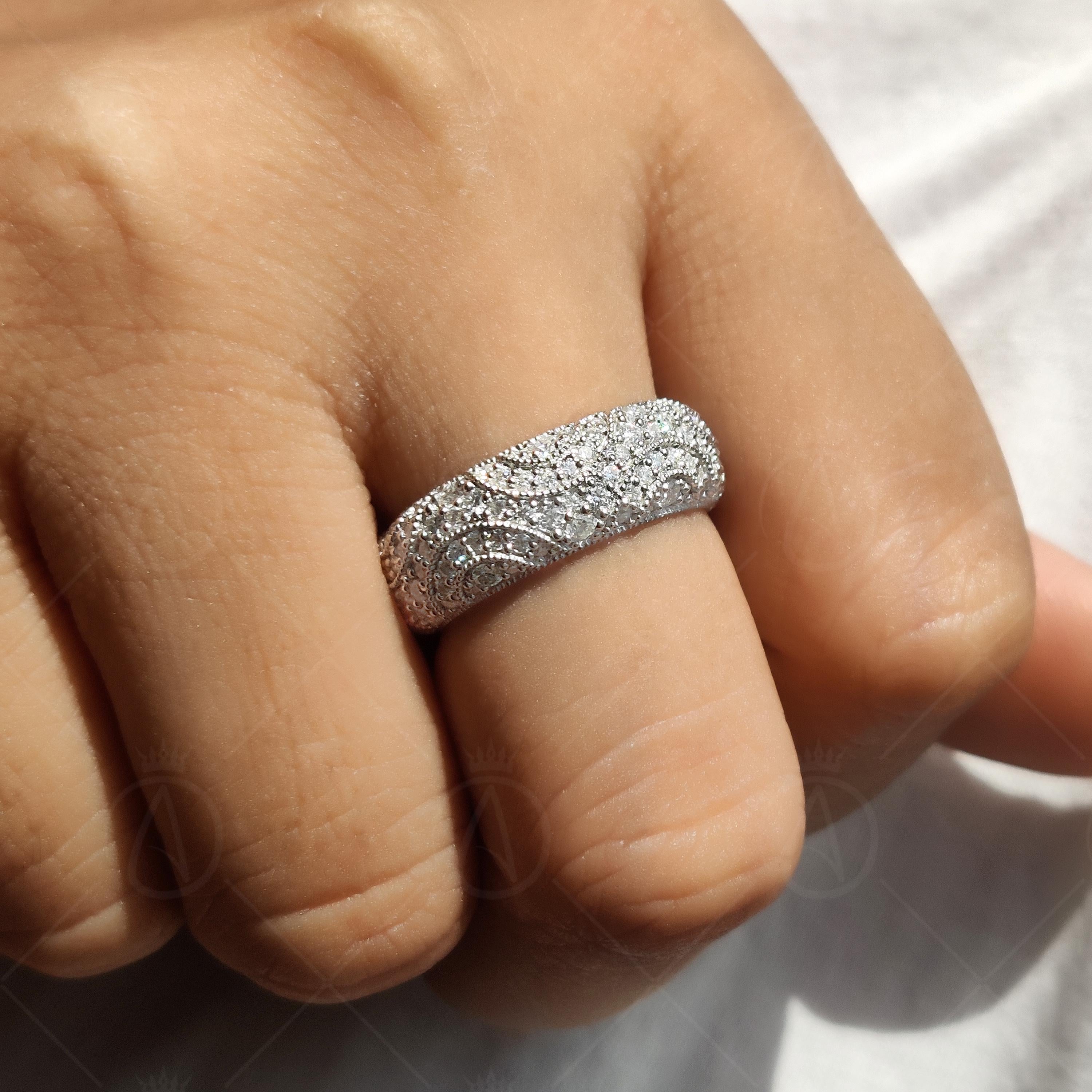 Antique Art Deco Estate Full Eternity Wedding Band