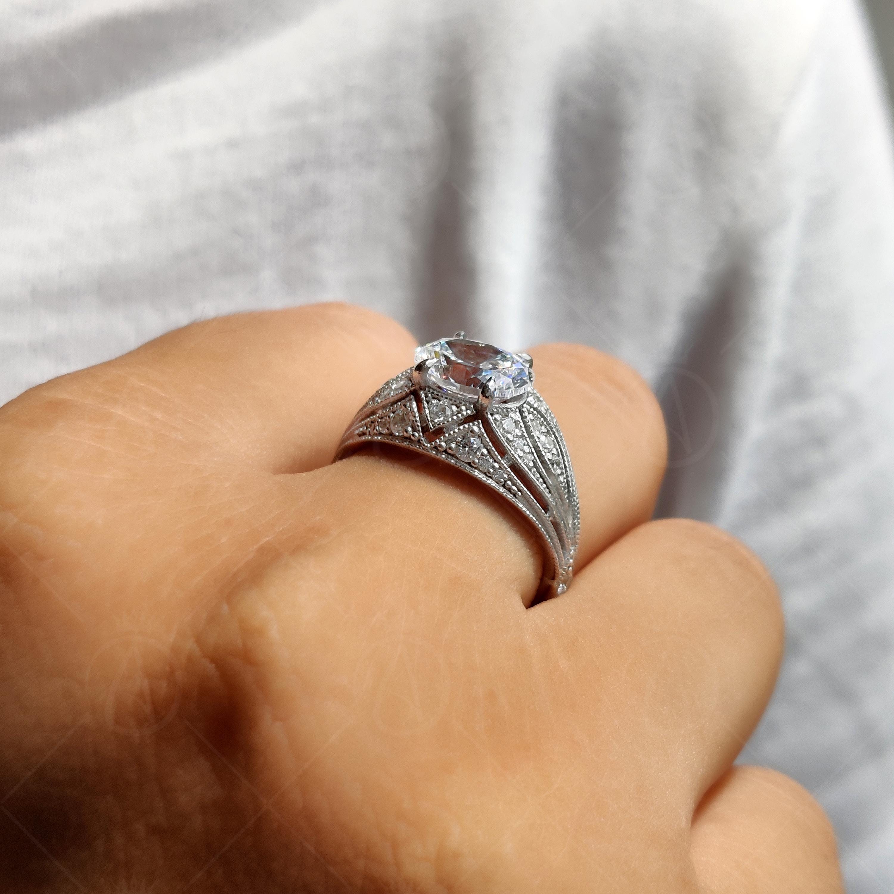 Edwardian Filigree Victorian Retro Engagement Ring