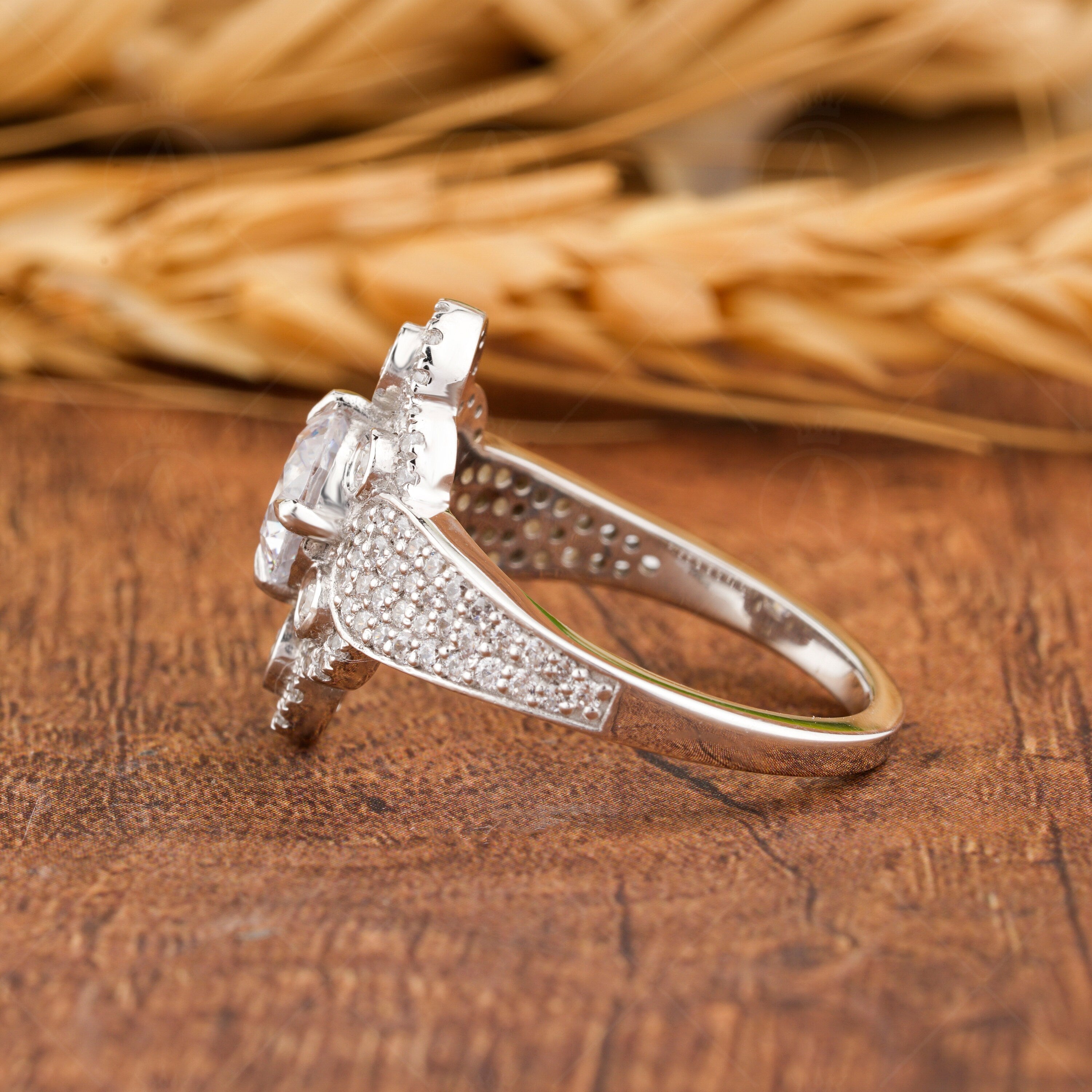 Edwardian Moissanite Ring, Art Deco Vintage Inspired Ring, Antique 1920s Style Engagement Ring, Statement Rings For Women, Promise Ring