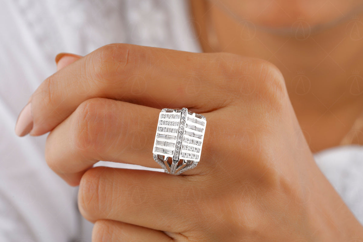 Dome Style Unique Cocktail Statement Ring