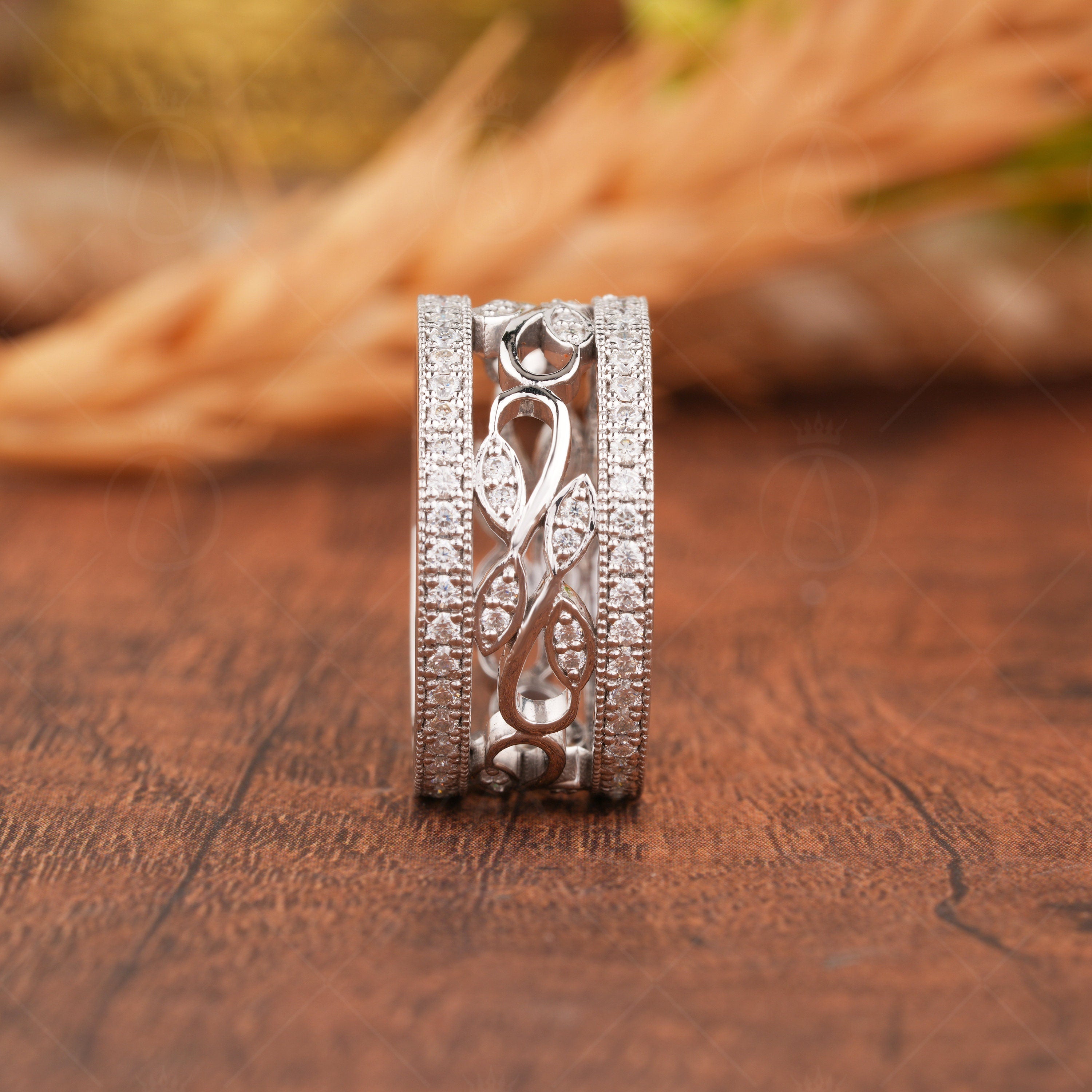 Leaf And Vine Nature Inspired Vintage Wedding Band