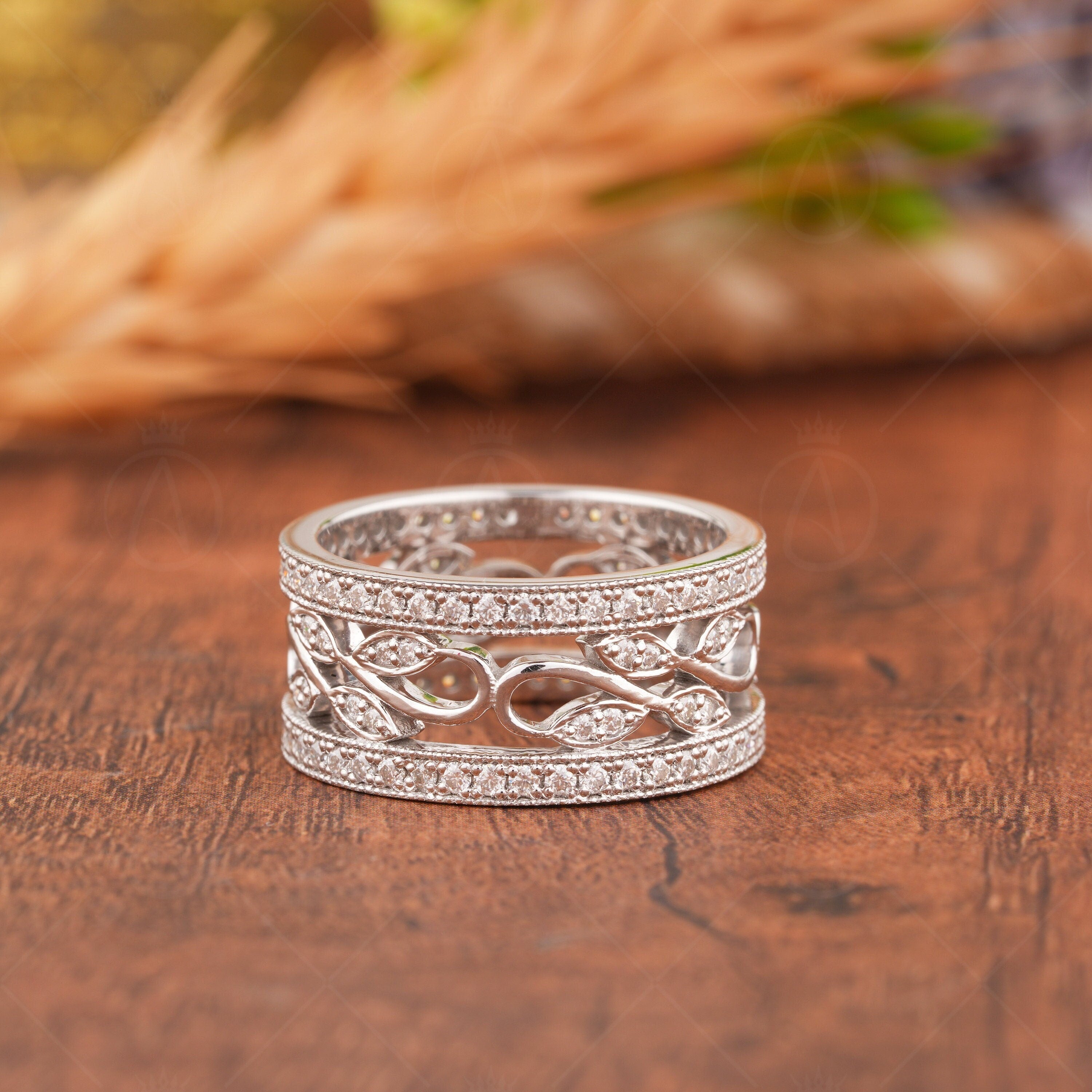 Leaf And Vine Nature Inspired Vintage Wedding Band