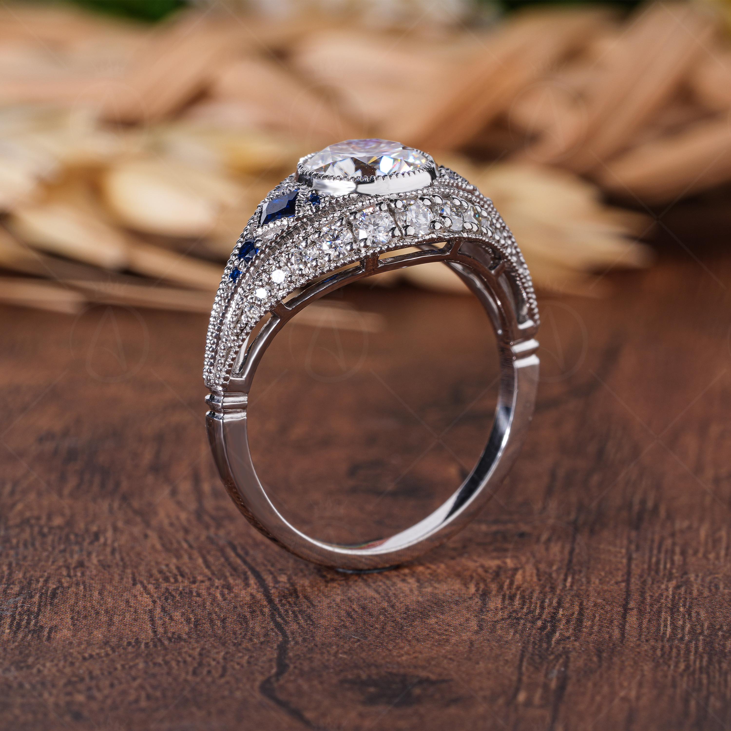 Estate  Art Deco Edwardian Milgrain Engagement Ring