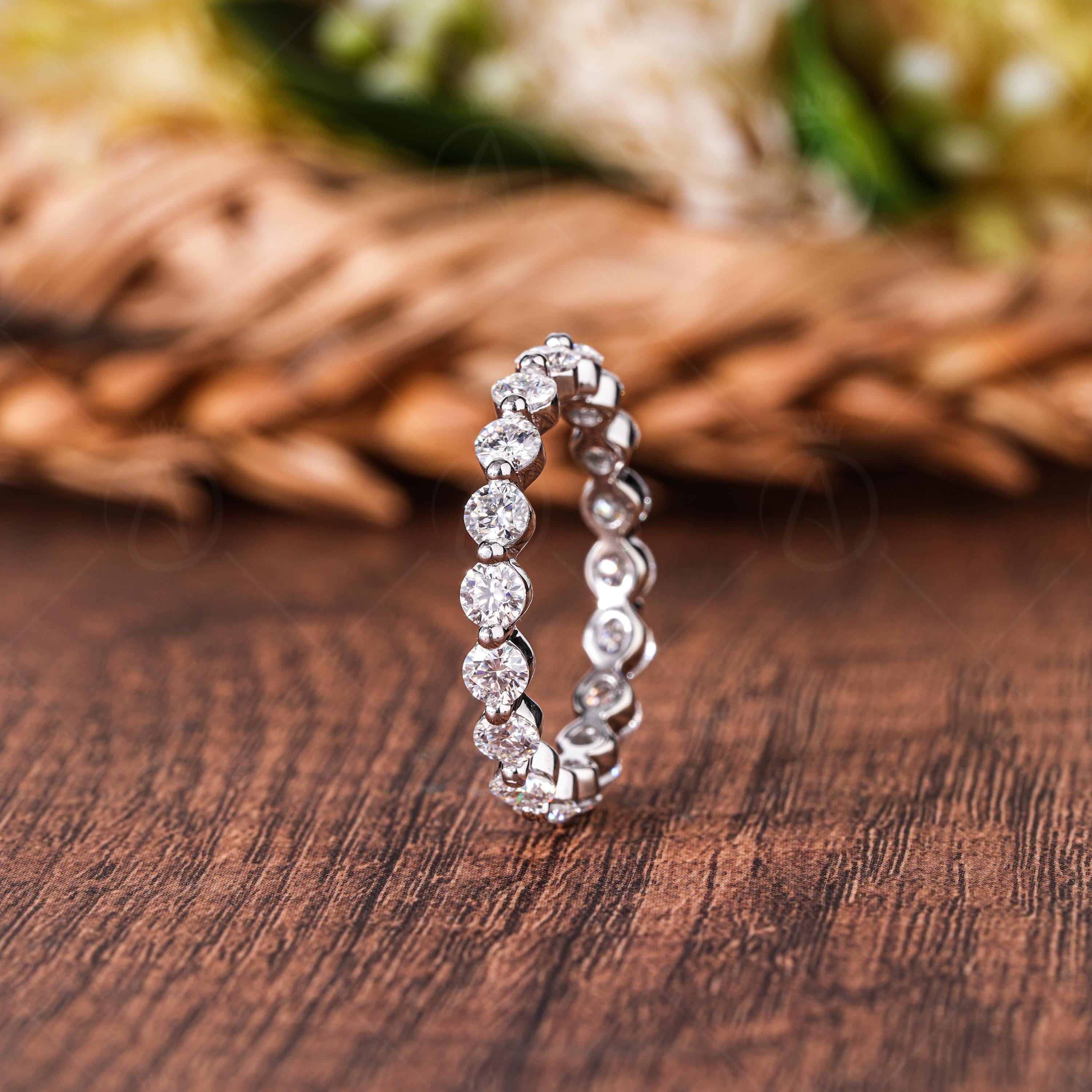 3mm Lab Grown Diamond Wedding Band, Full Eternity Stacking Ring