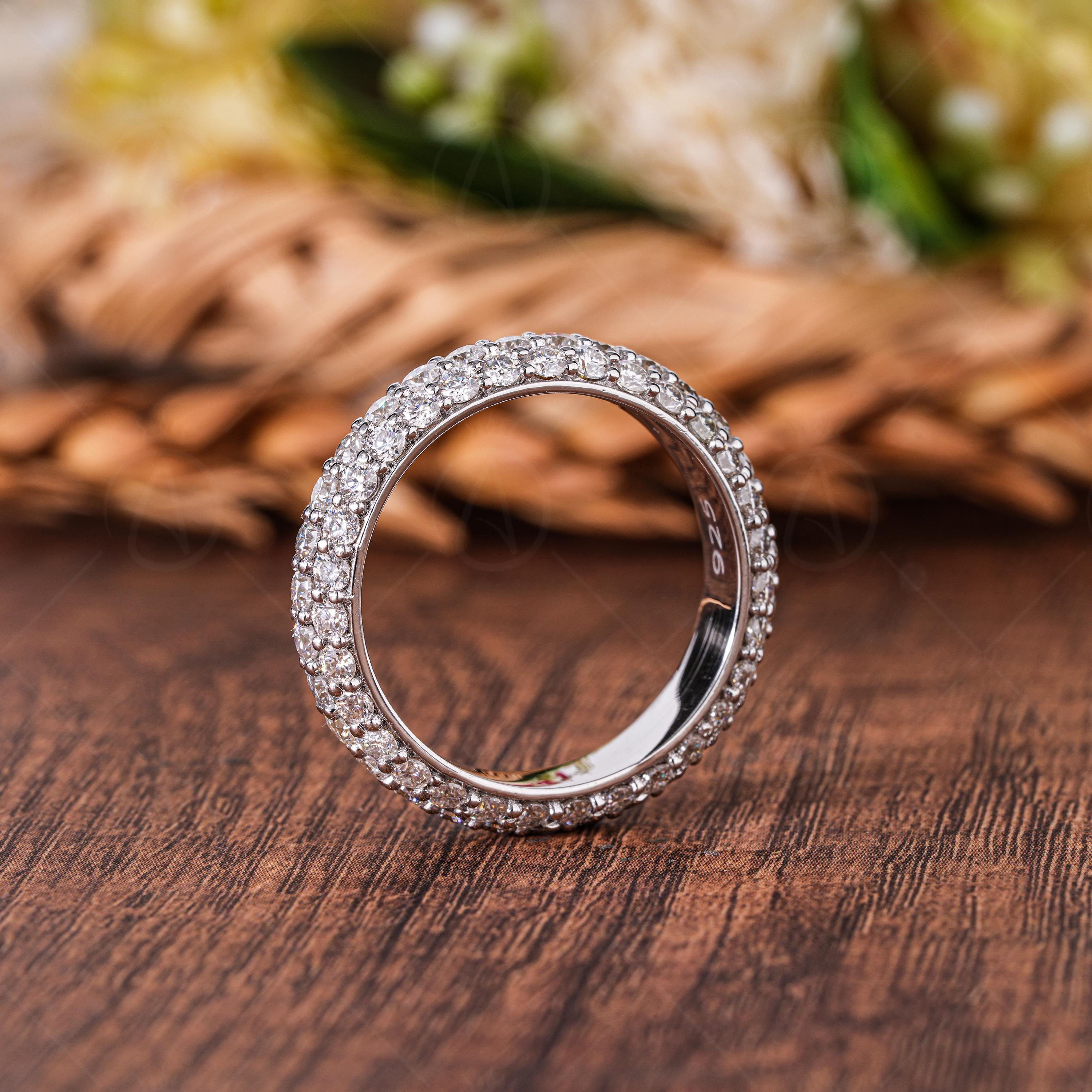 Lab Grown Diamond Eternity Band, 14k White Gold Anniversary Ring