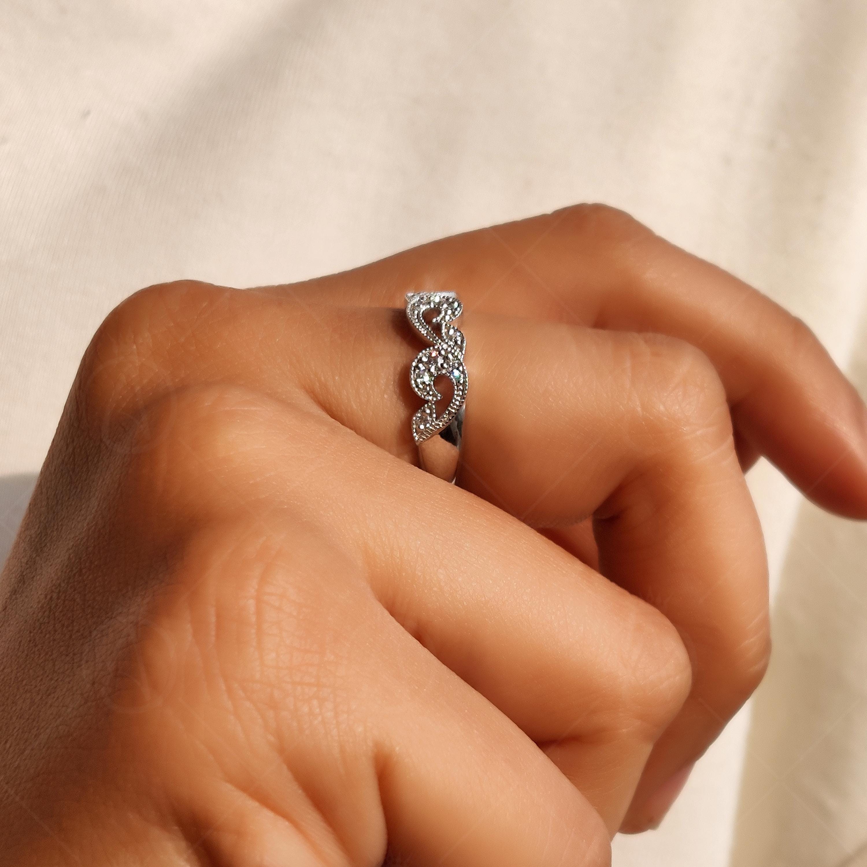 Nature Inspired Moissanite Leaf and Vine Half Eternity Wedding Band, Art Deco Botanical Floral Band, Leaves Band For Her
