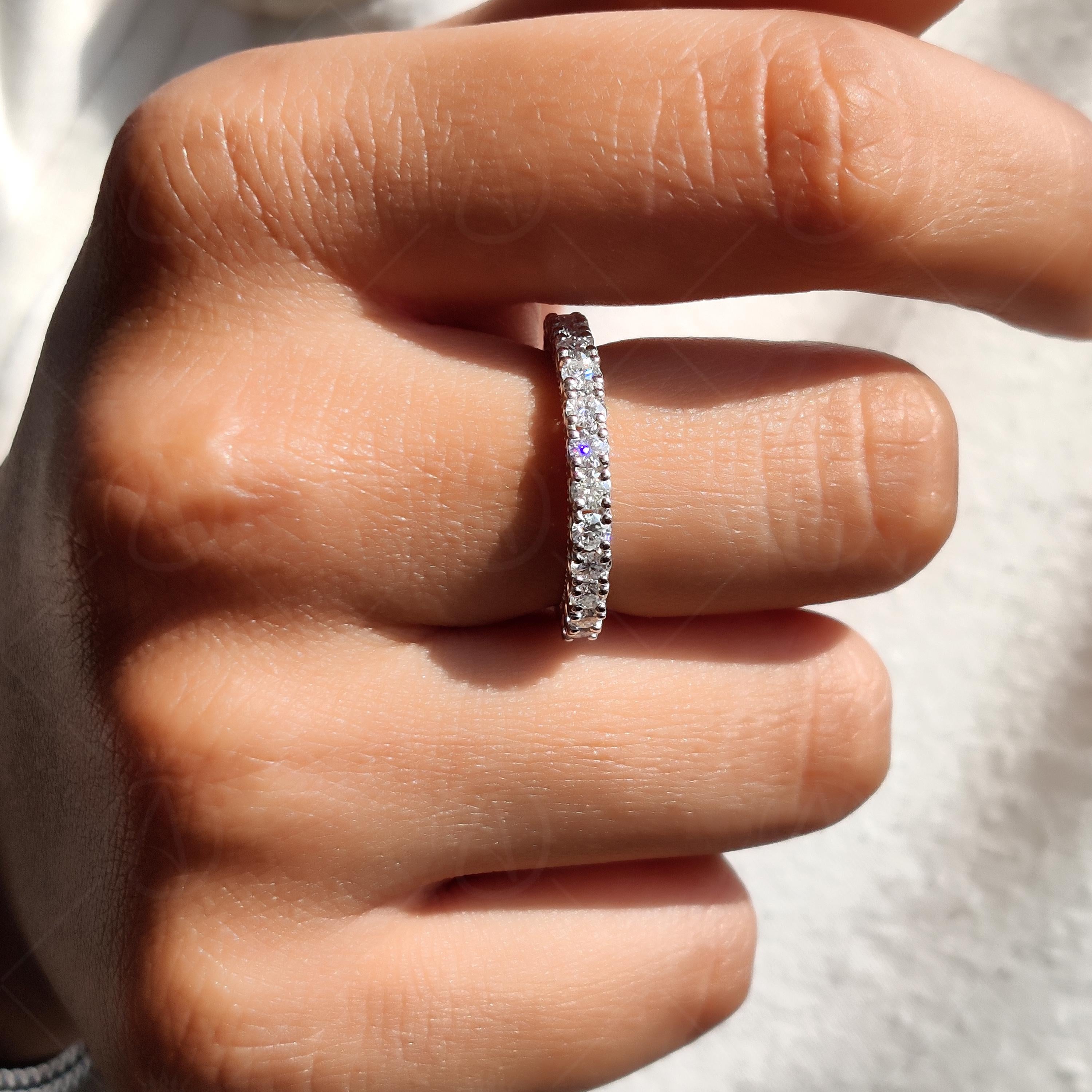Art Deco Moissanite Wedding Band, Milgrain Half Eternity Vintage Style Matching Band