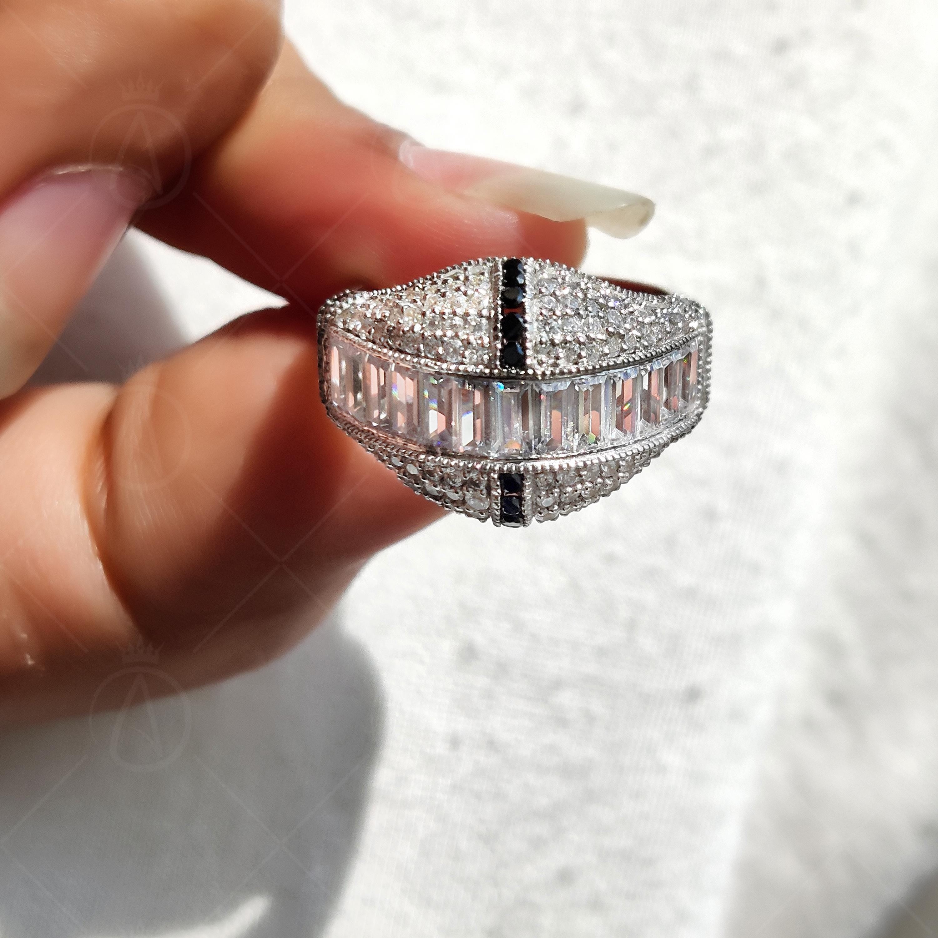 Vintage Chunky Dome Statement Engagement Ring