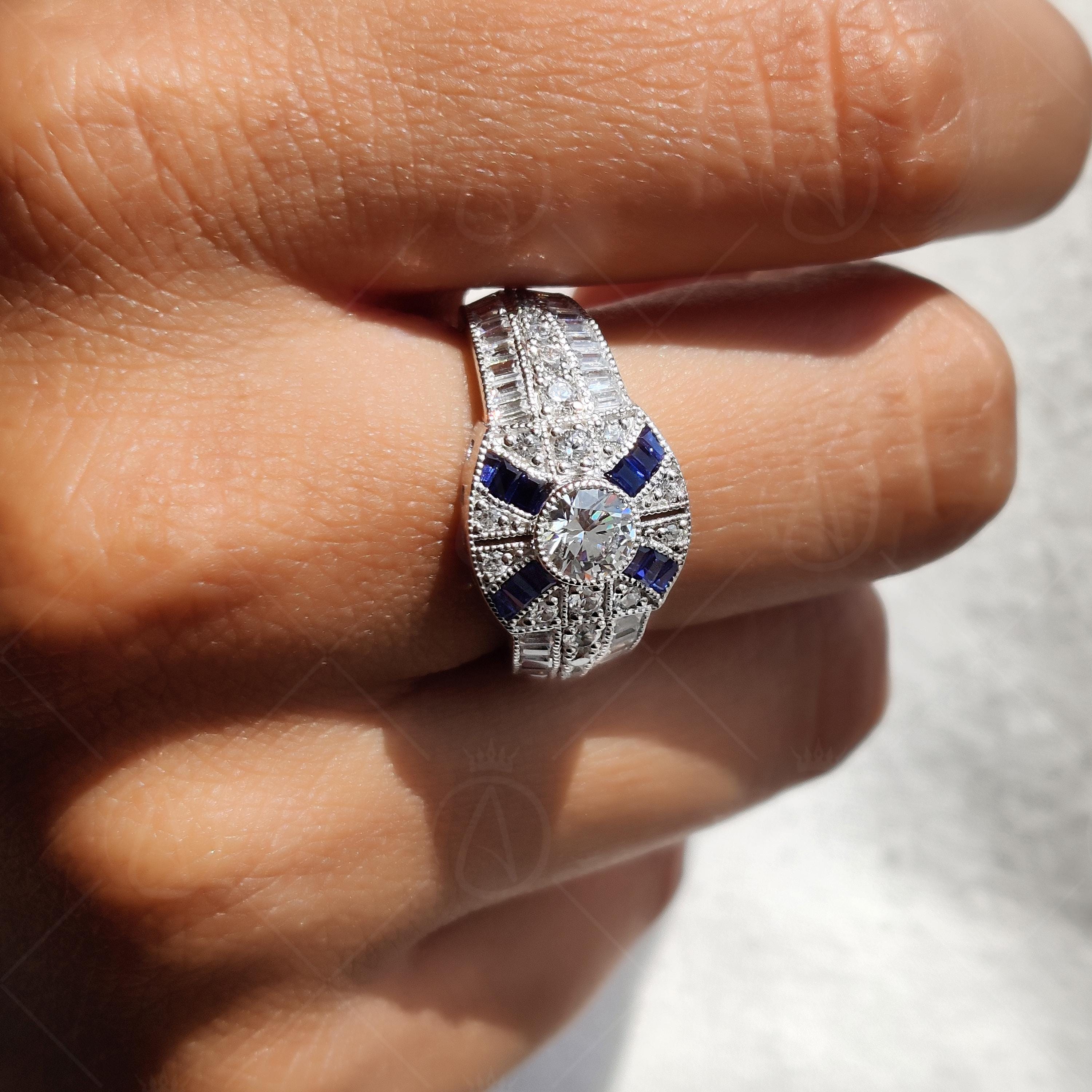 Antique Sapphire Victorian Style Engagement Rings