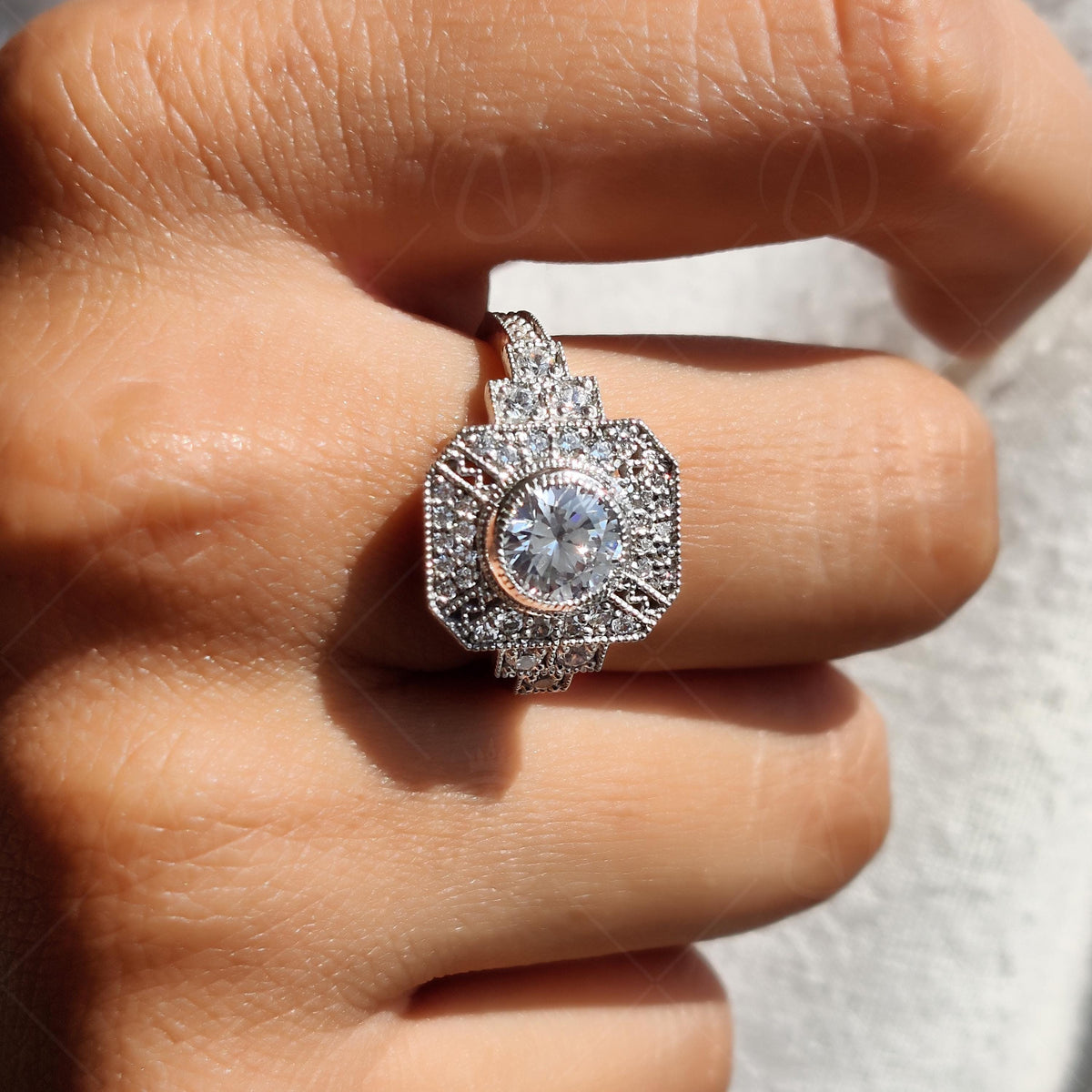 Vintage Inspired Gold Estate Engagement Ring