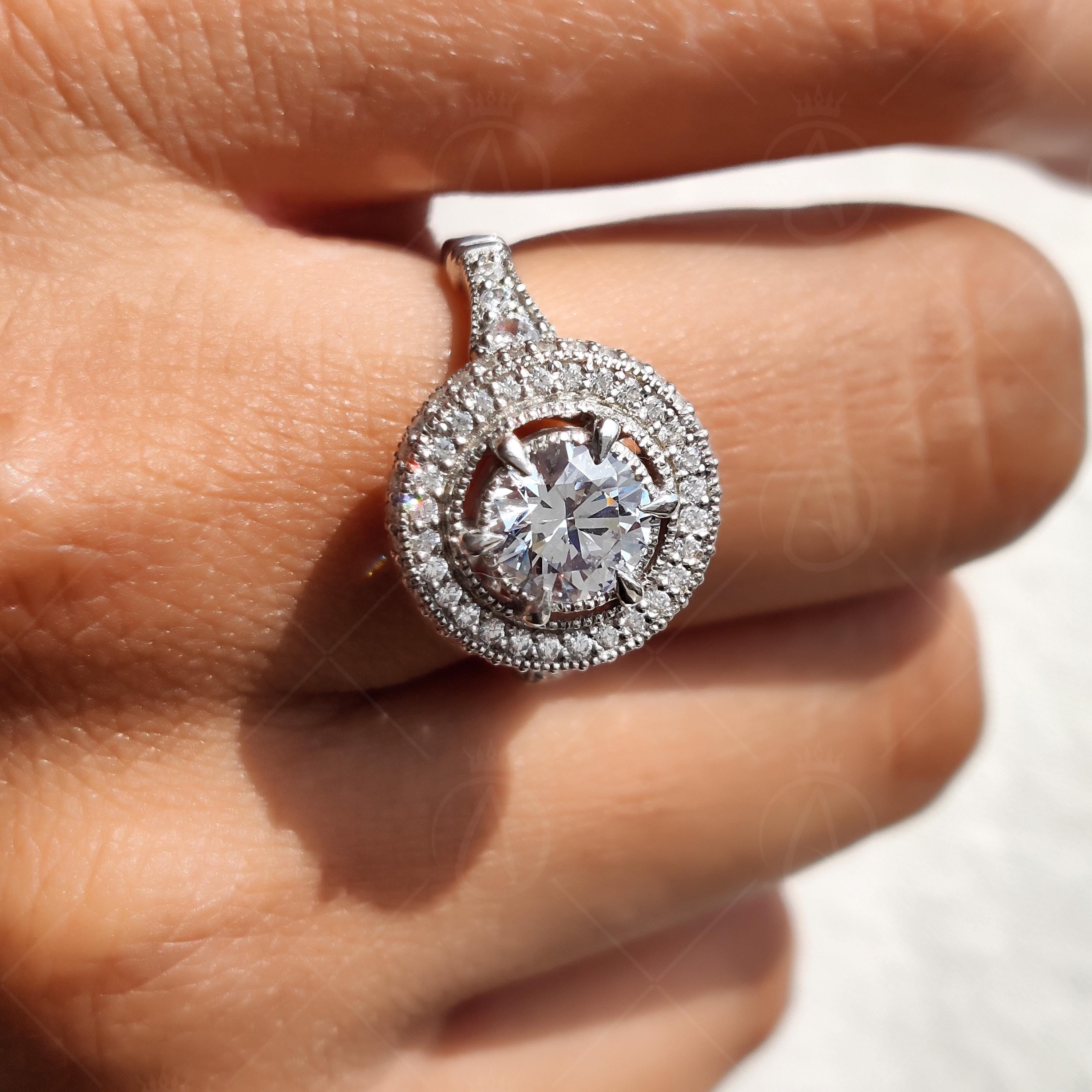 1930s Vintage Filigree Halo Engagement Ring