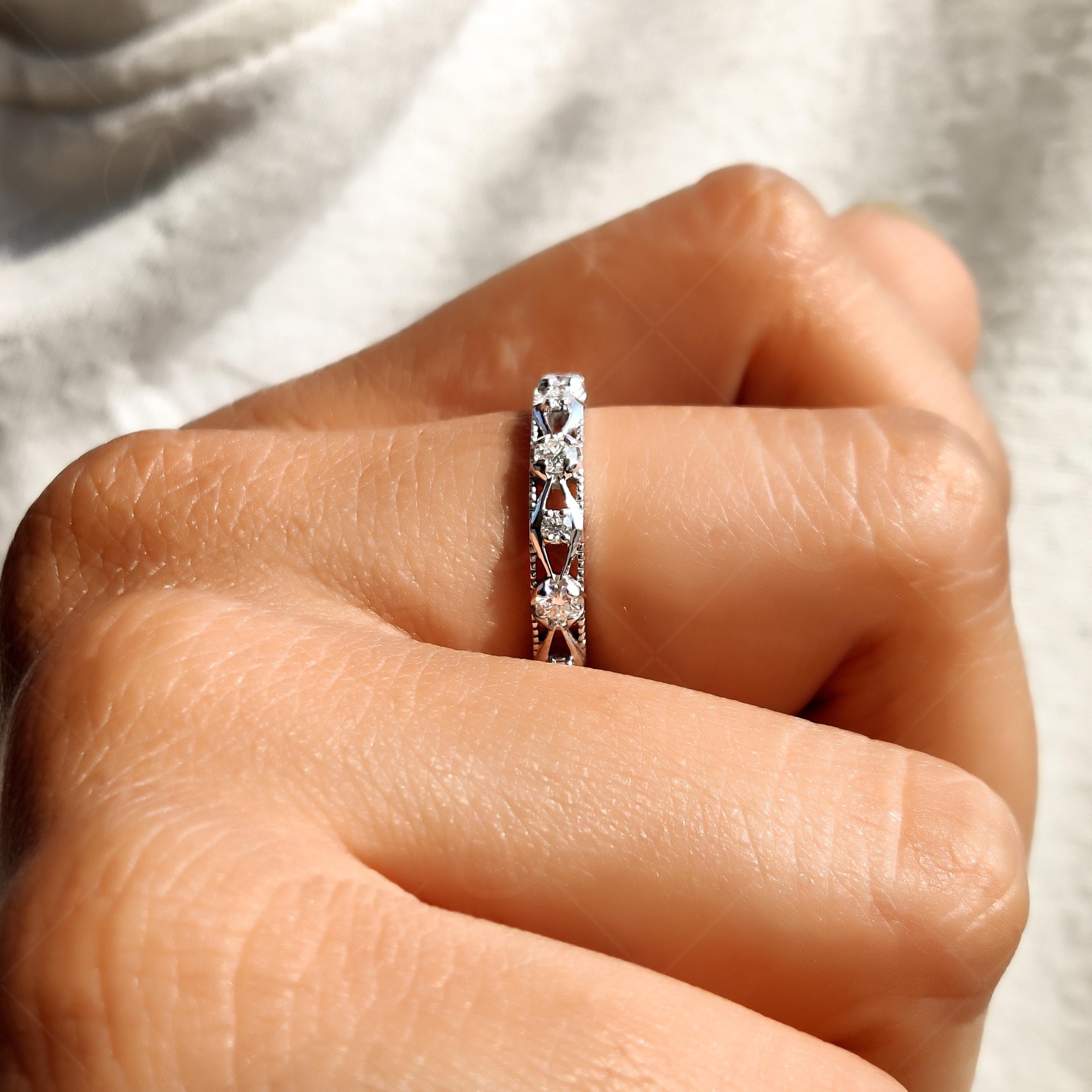 3.20mm Moissanite Full Eternity Wedding Band, Round Cut Bridal Matching Anniversary Band
