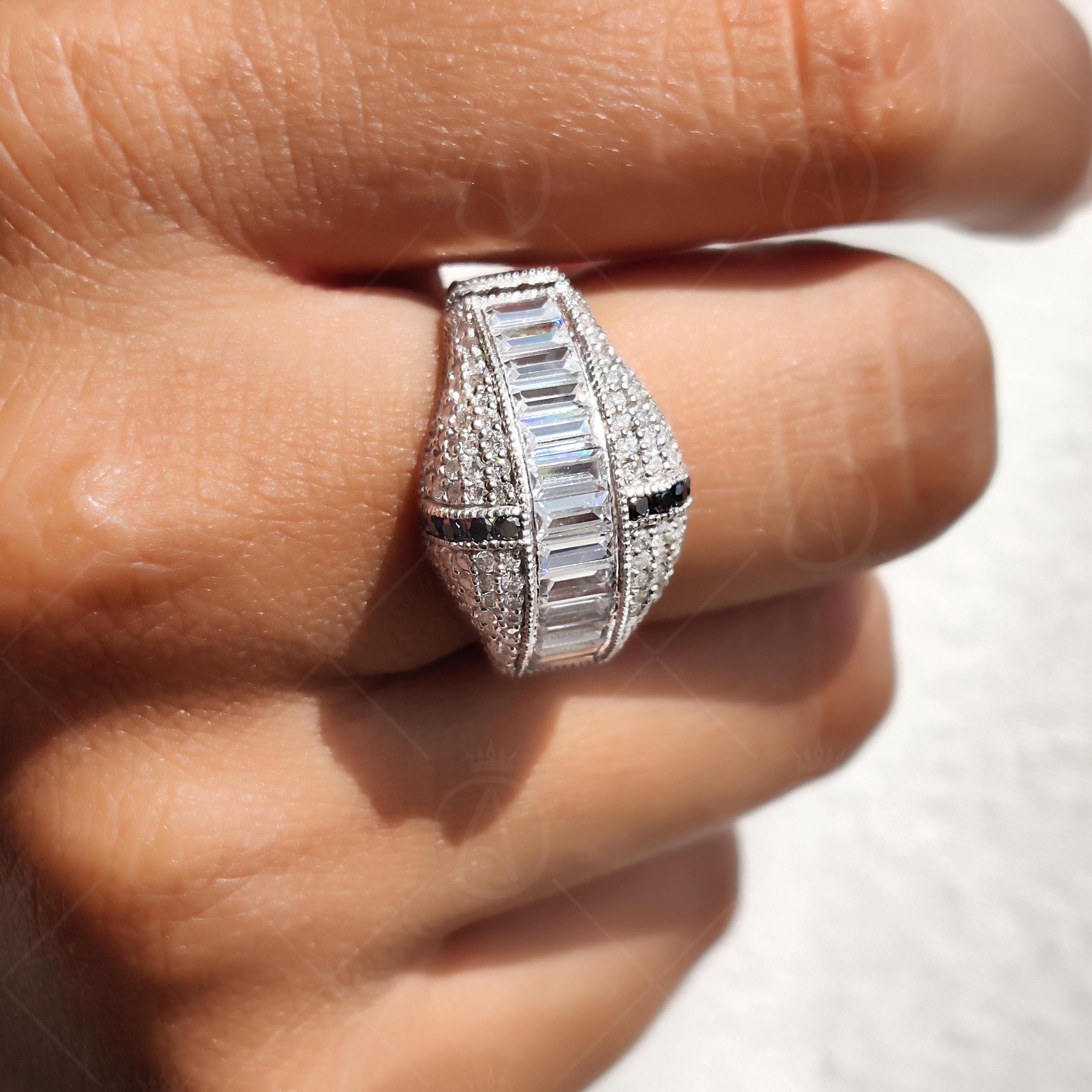 Vintage Chunky Dome Statement Engagement Ring