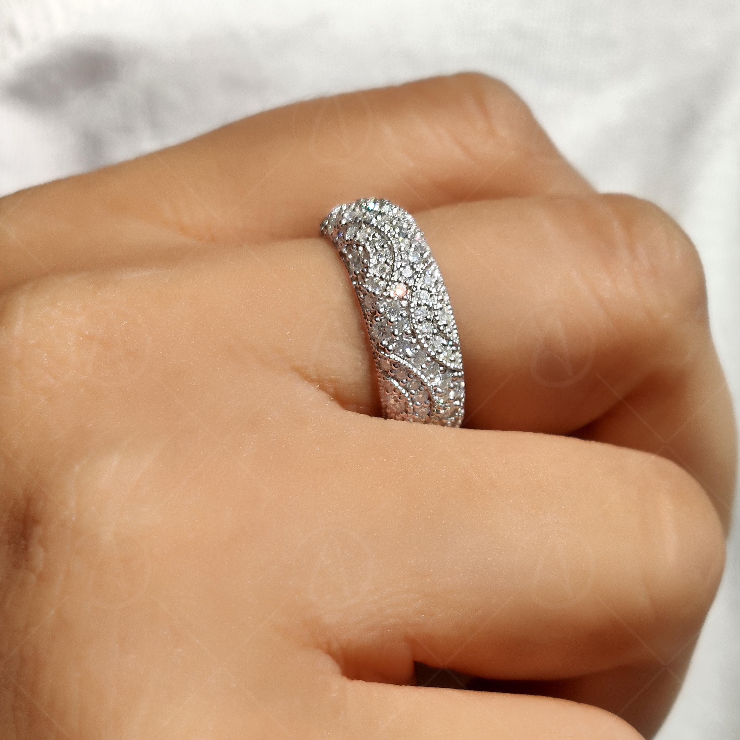 Antique Art Deco Estate Full Eternity Wedding Band