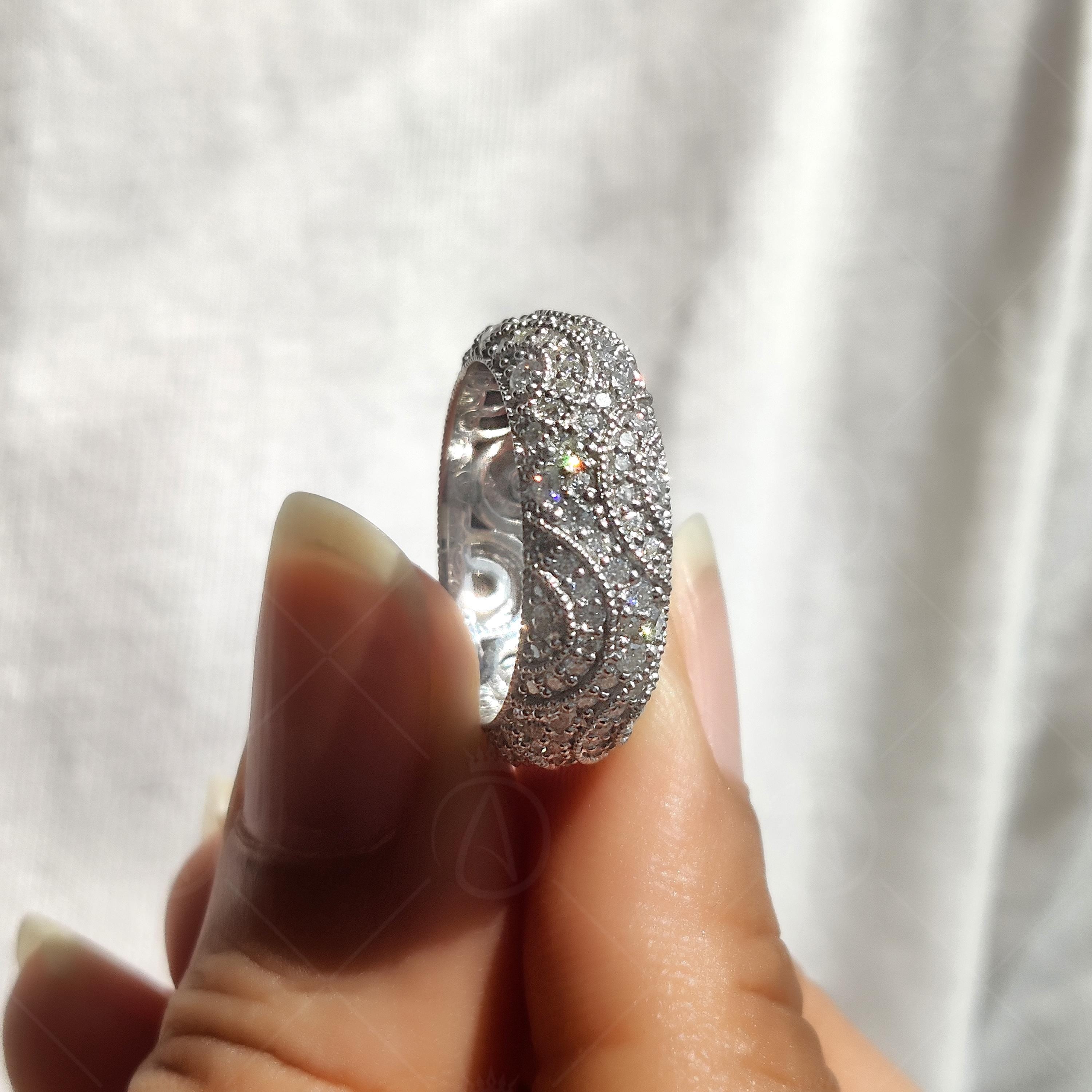 Antique Art Deco Estate Full Eternity Wedding Band