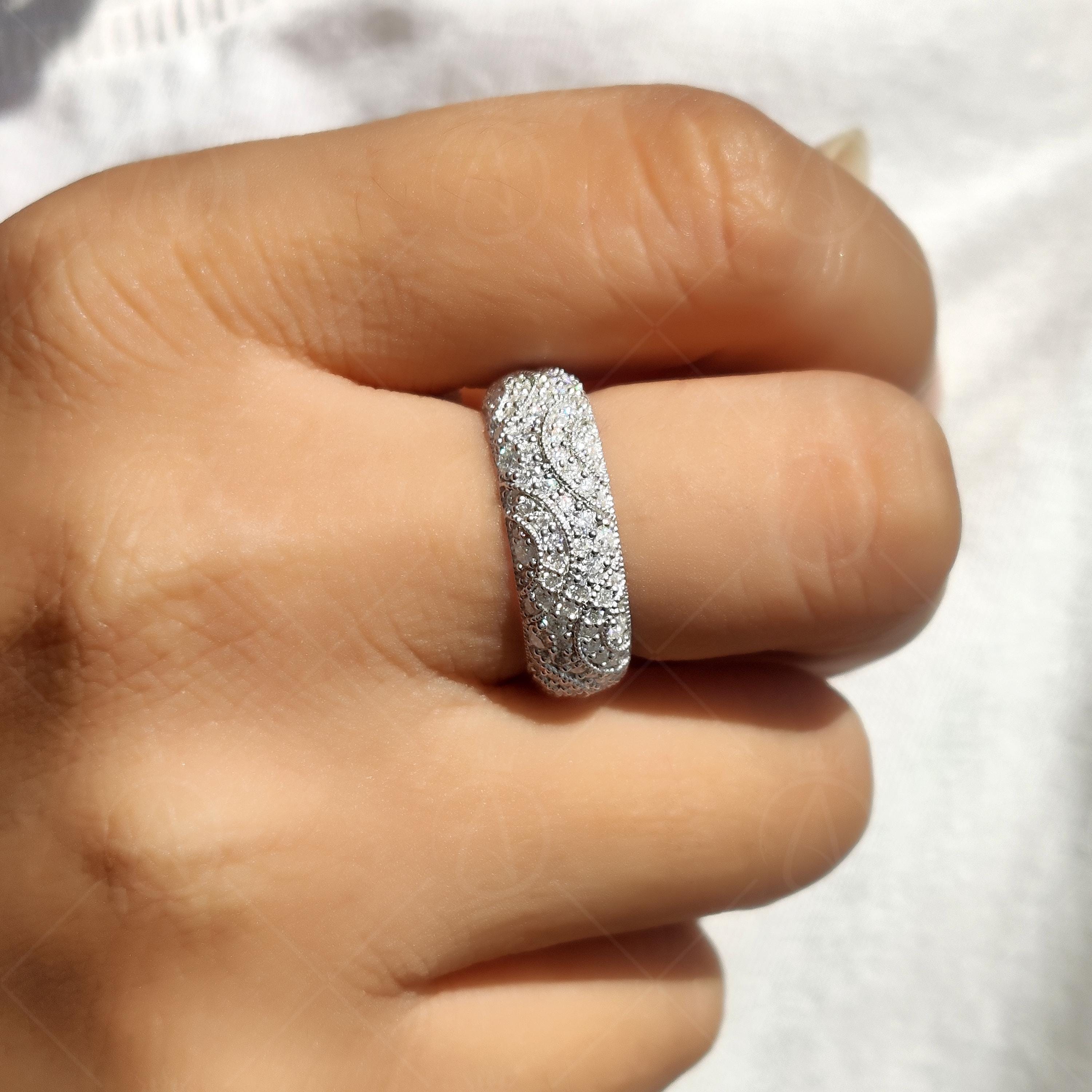 Antique Art Deco Estate Full Eternity Wedding Band