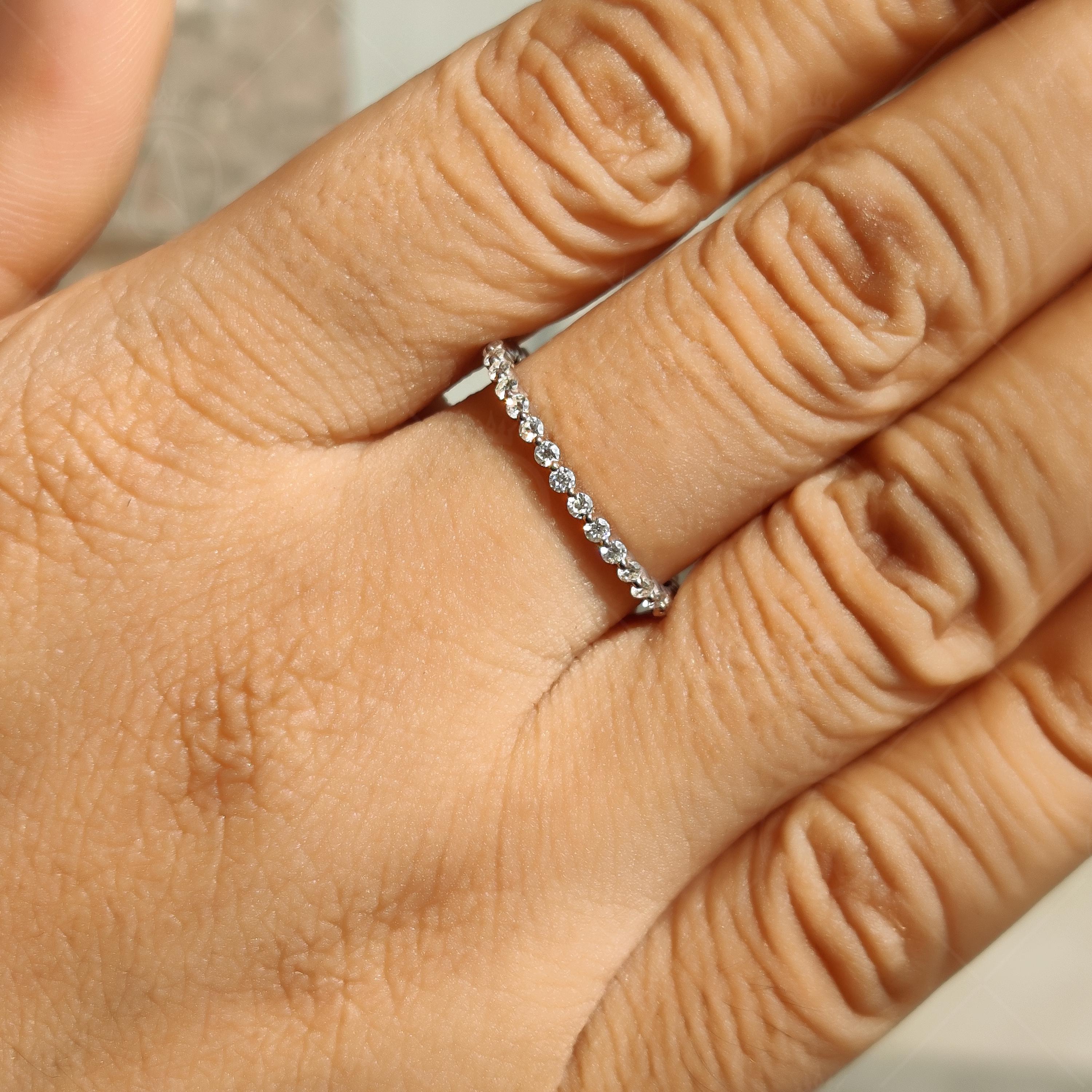 Lab Grown Diamond Eternity Band: 1.50mm Round Cut, 14K White Gold