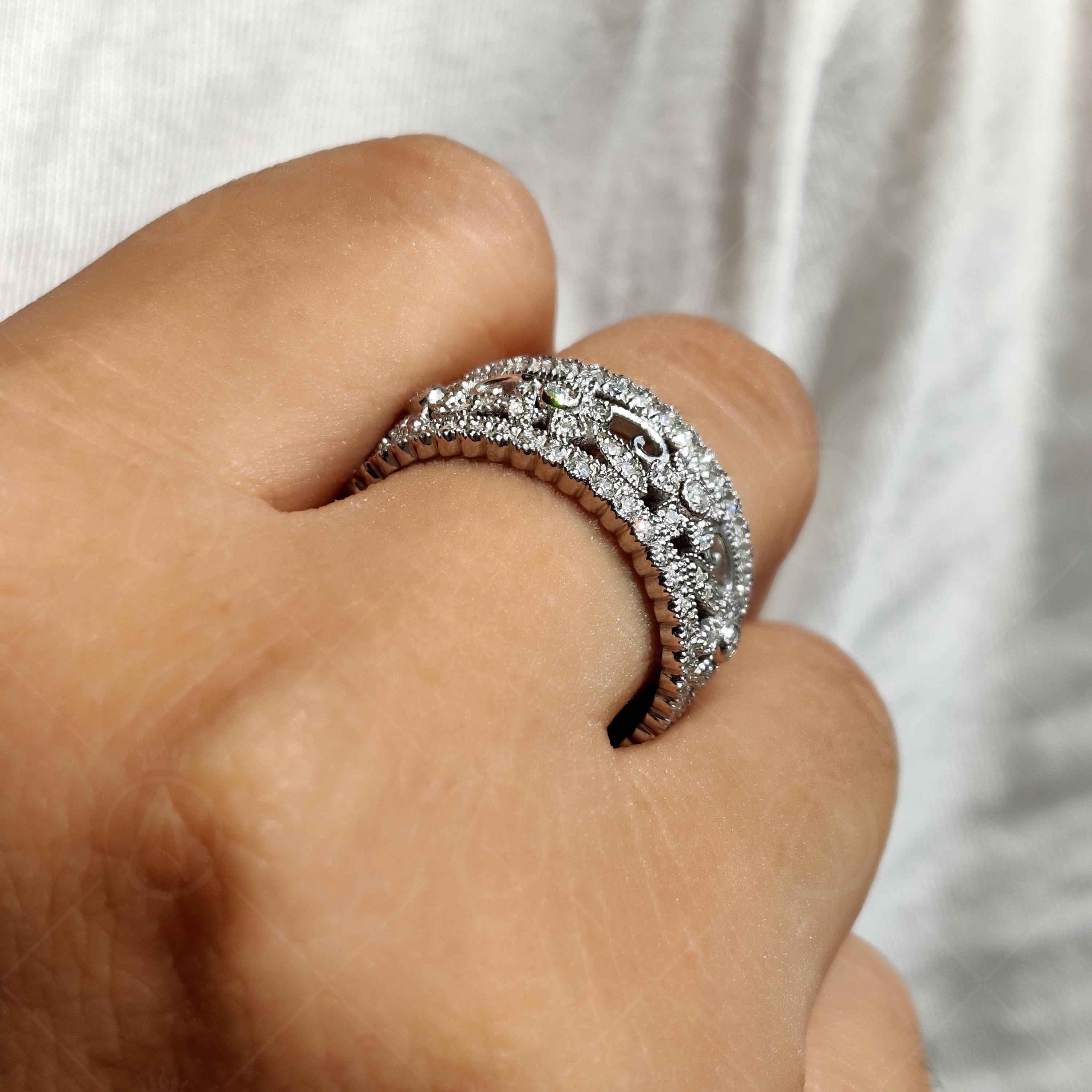 Flower Nature Inspired Full Eternity Anniversary Band