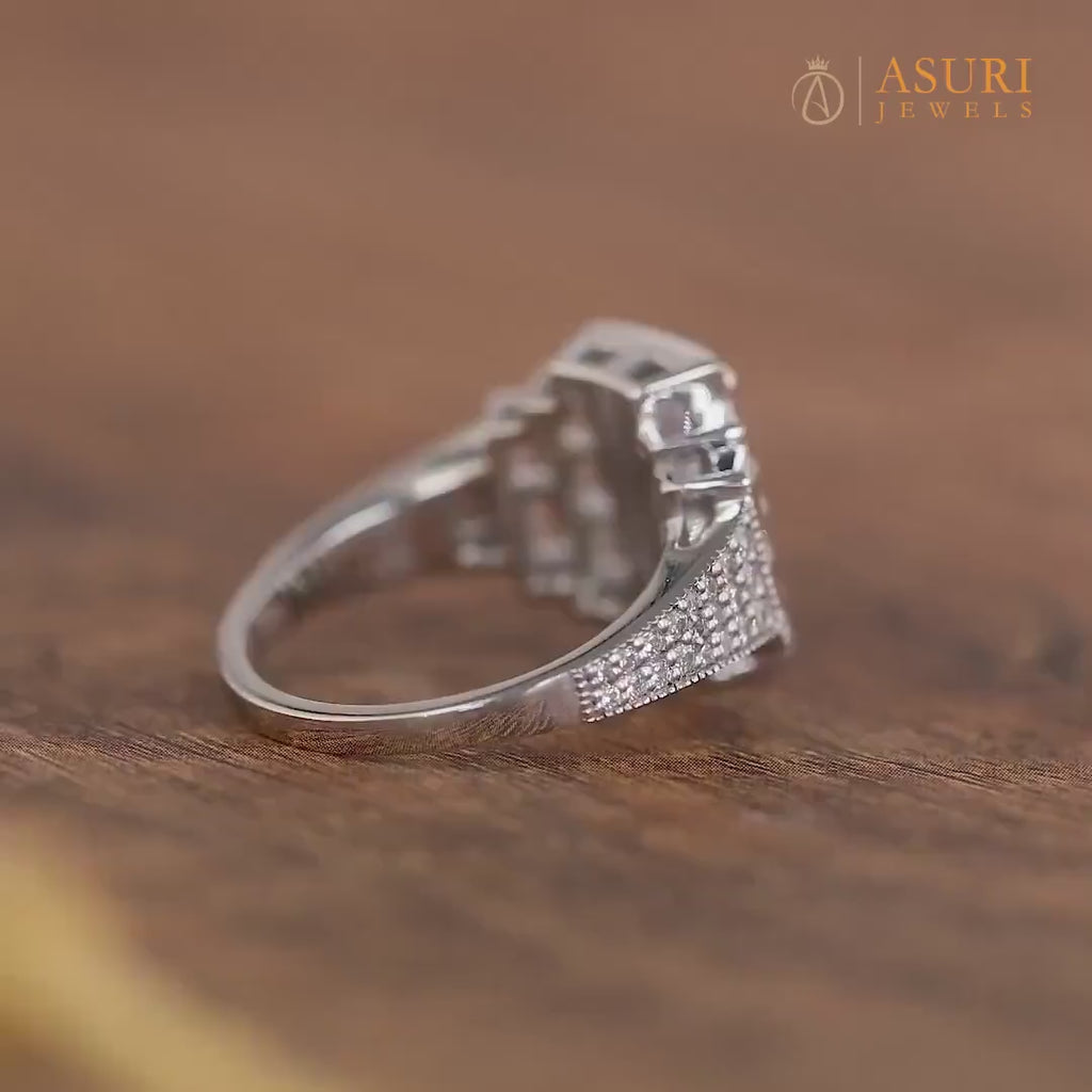 Edwardian Style Two Stone Round Engagement Ring, Antique Art Deco Inspired Ring, Vintage Moissanite Ring, Milgrain Promise Rings For Women