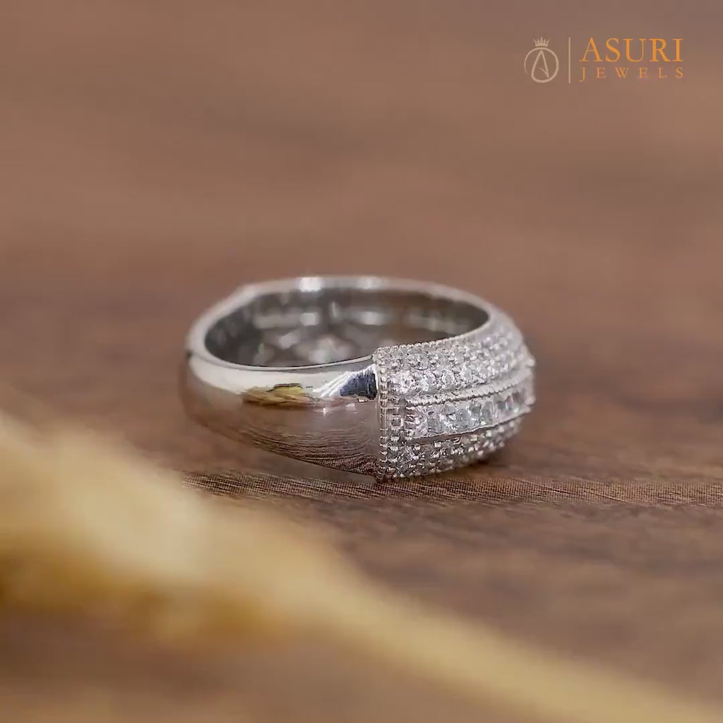 8mm Wide Band Rings For Women, Moissanite Anniversary Rings, Vintage Wedding Band Gold, Art Deco Promise Ring For Her, Milgrain Wide Band