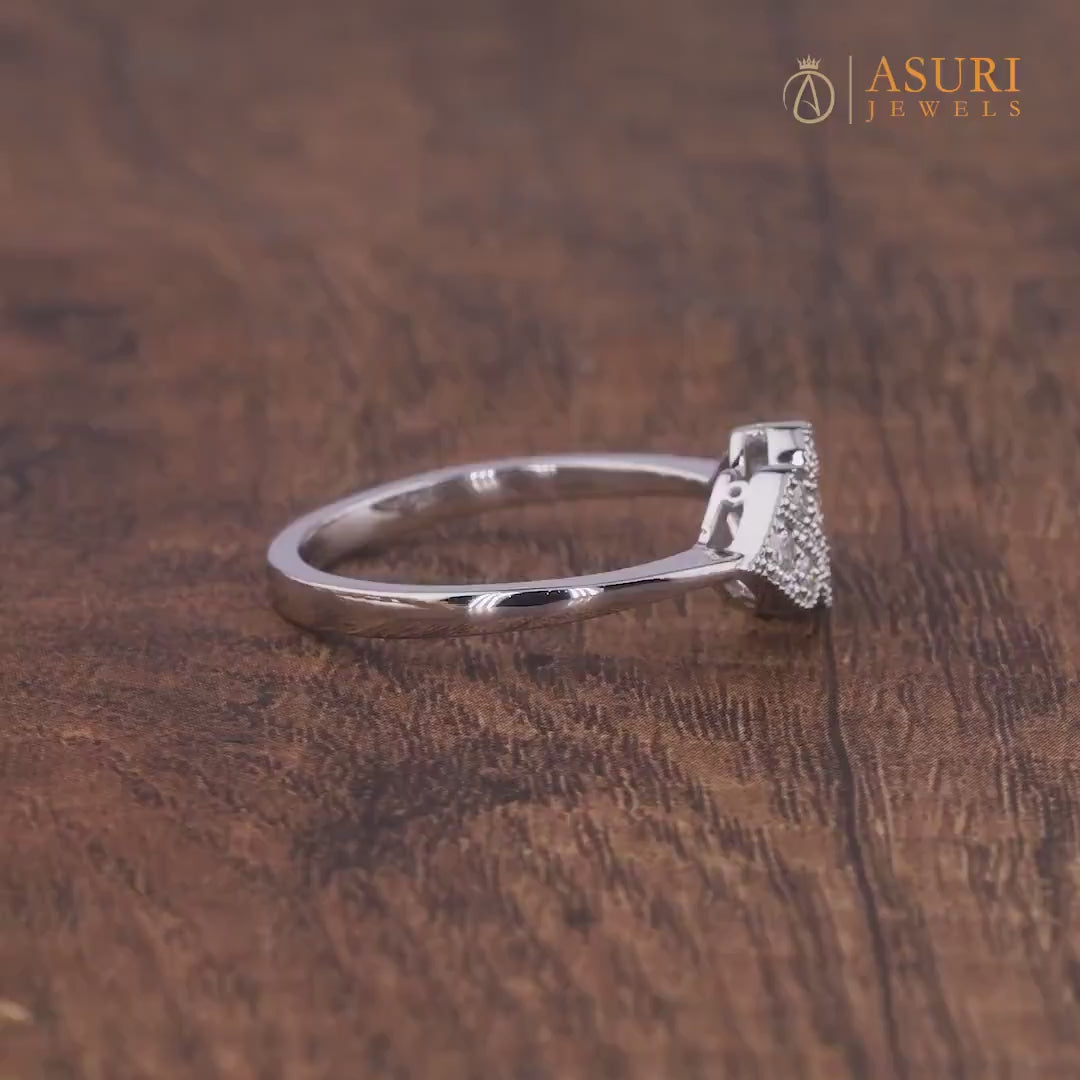 Art Deco Engagement Ring For Women, Vintage Milgrain Moissanite Ring, Unique Wedding Ring, Estate Jewelry Style Ring